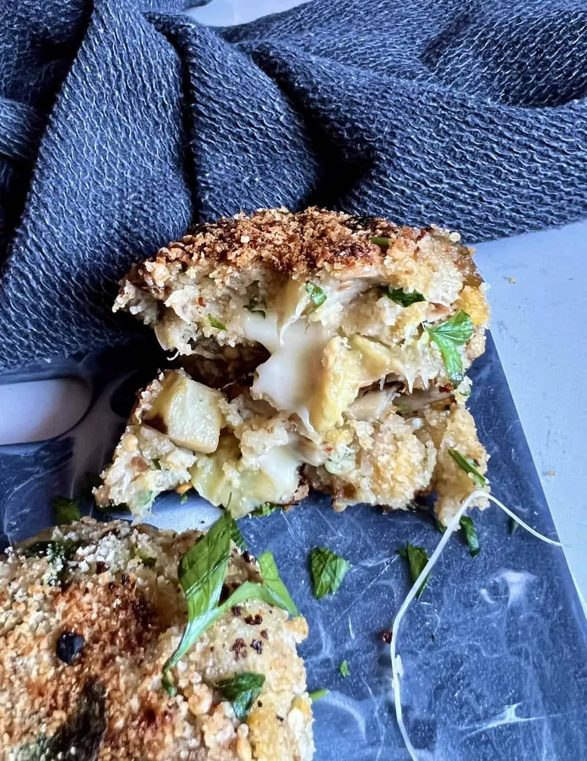 Melitzanokeftedes Greek Style Eggplant Meatballs