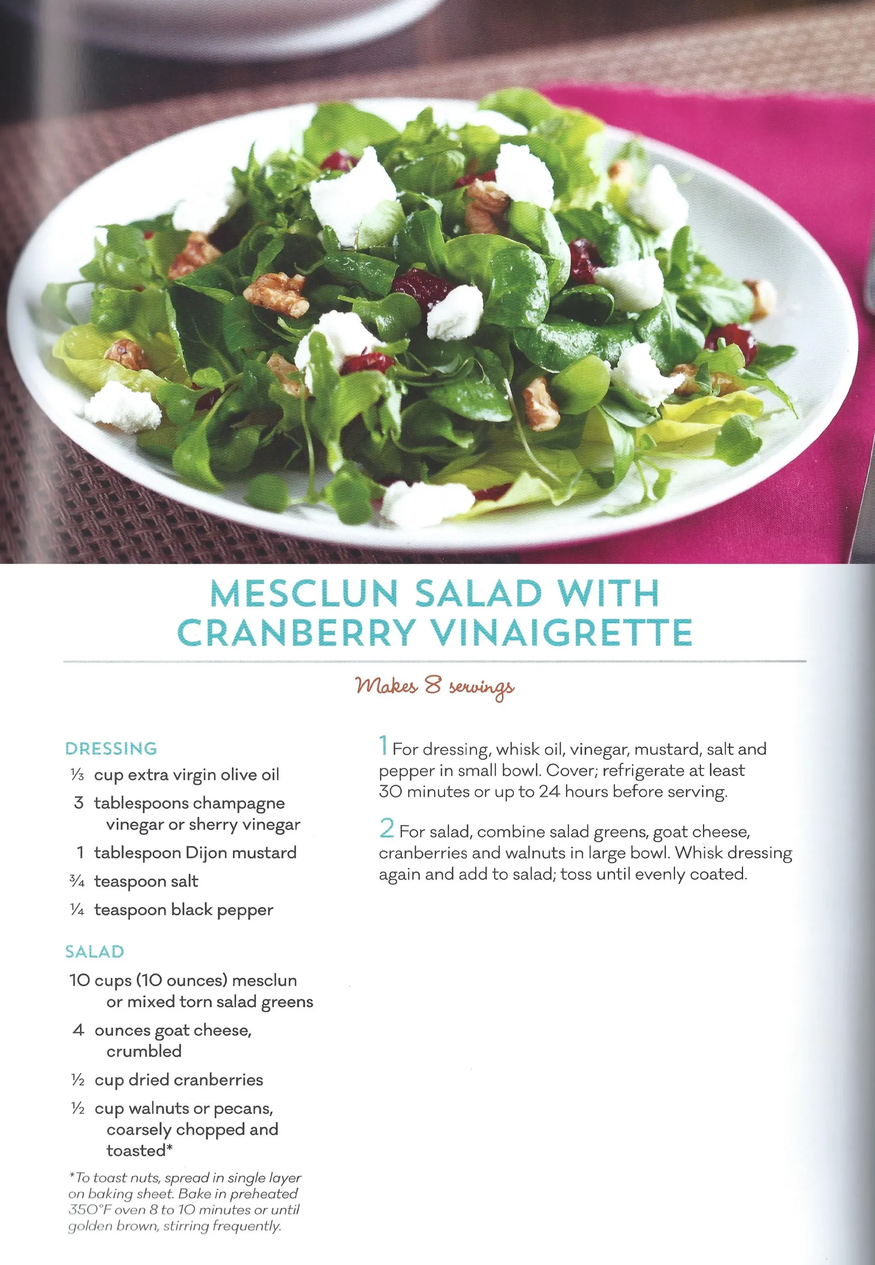 Mesclun Salad with Cranberry Vinaigrette