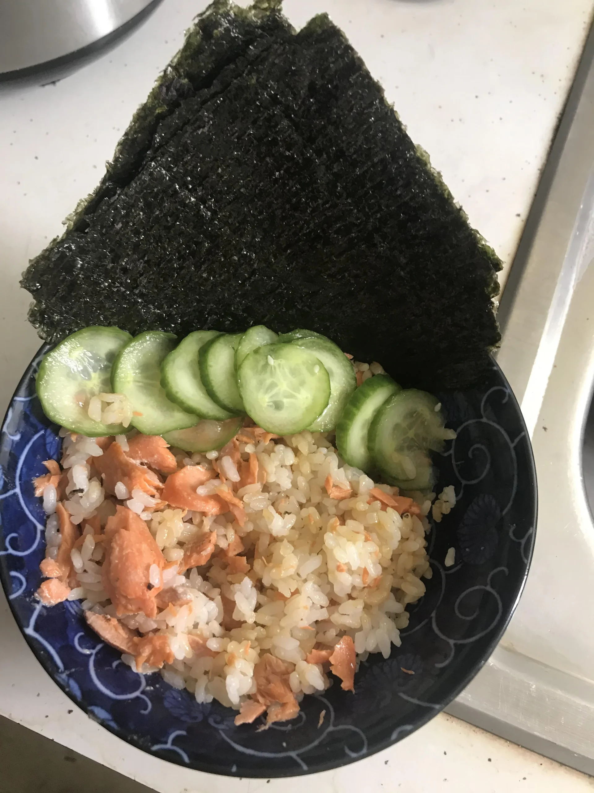 Miso Orange Salmon Coconut Mango Rice Pickled Cucumbers