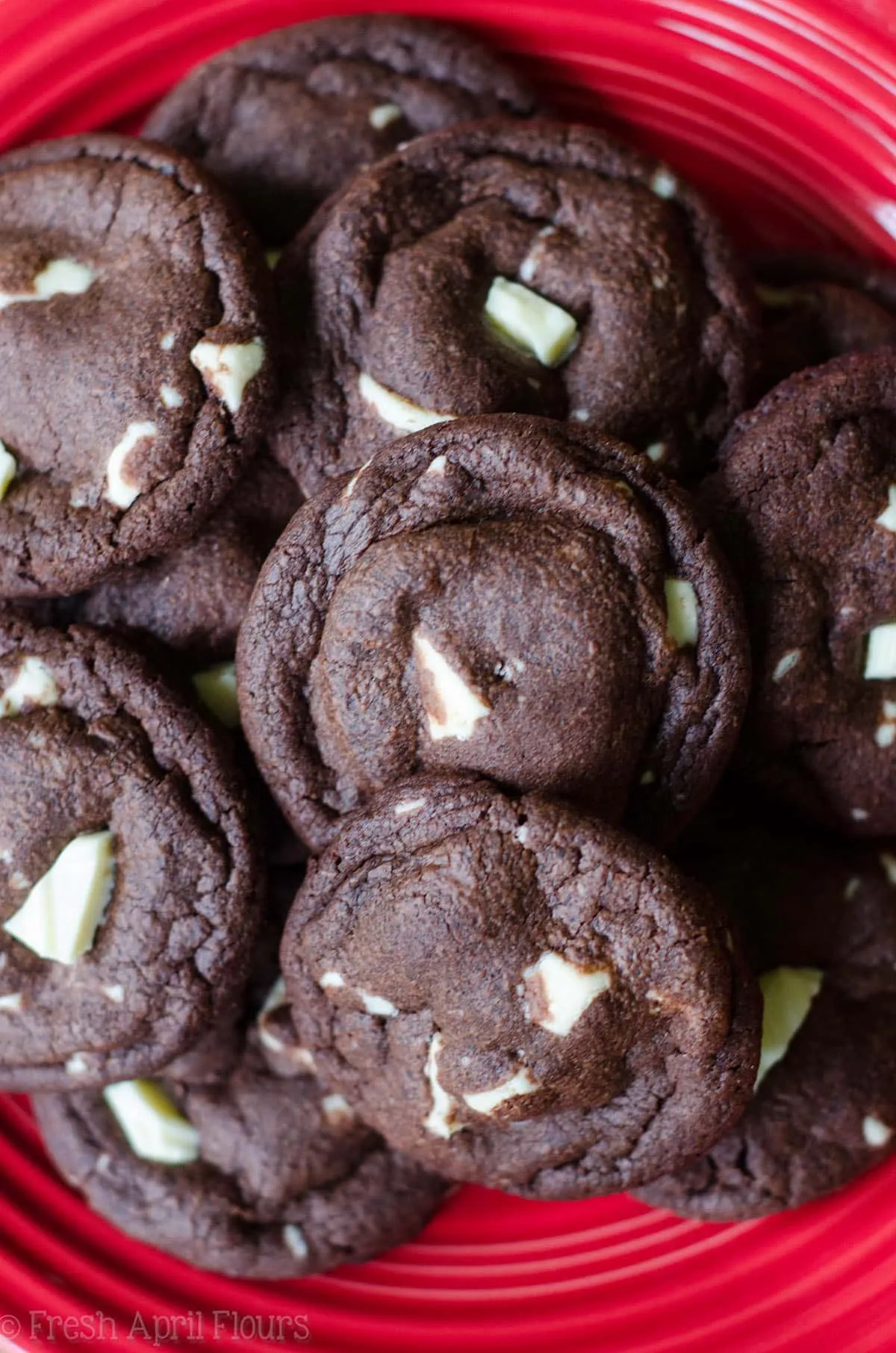 Moist Chocolate Cookies with White Chocolate Chunks