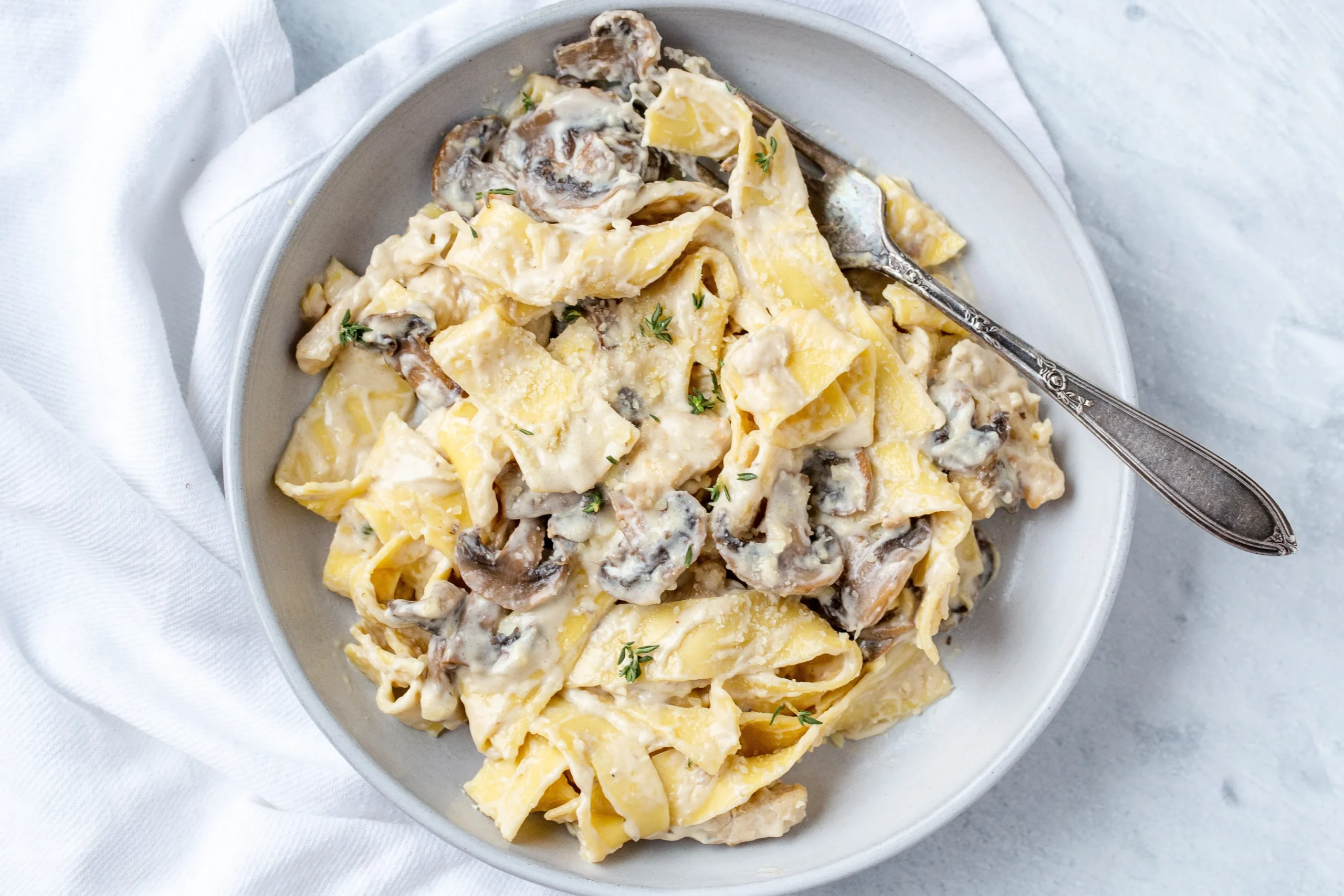Mushroom Chicken Fettuccine Alfredo