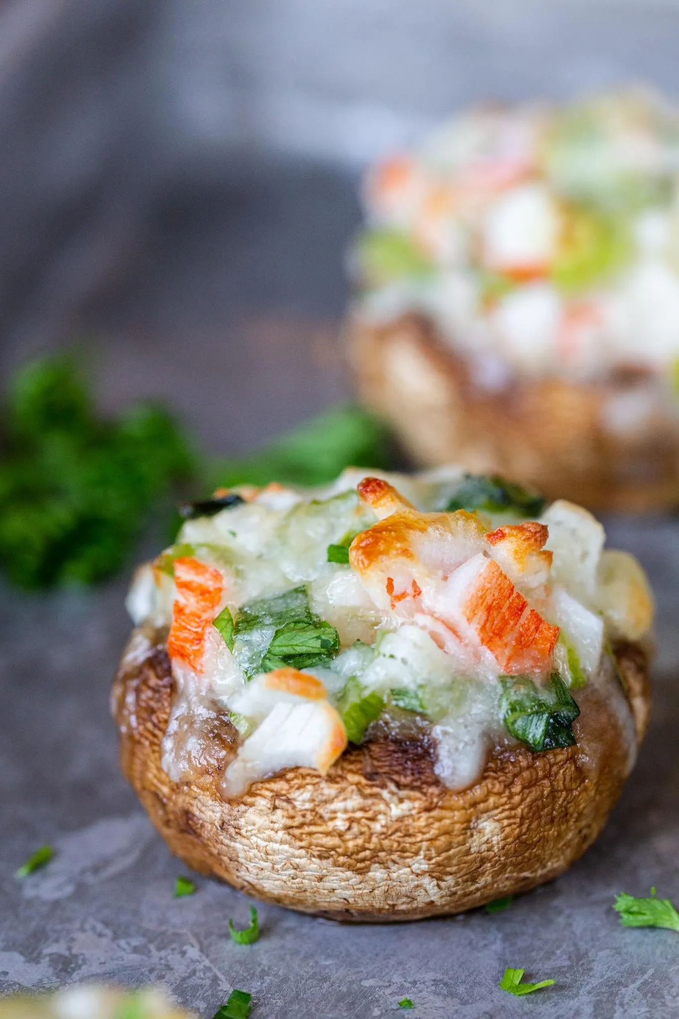Mushrooms Stuffed with Crab or Liver