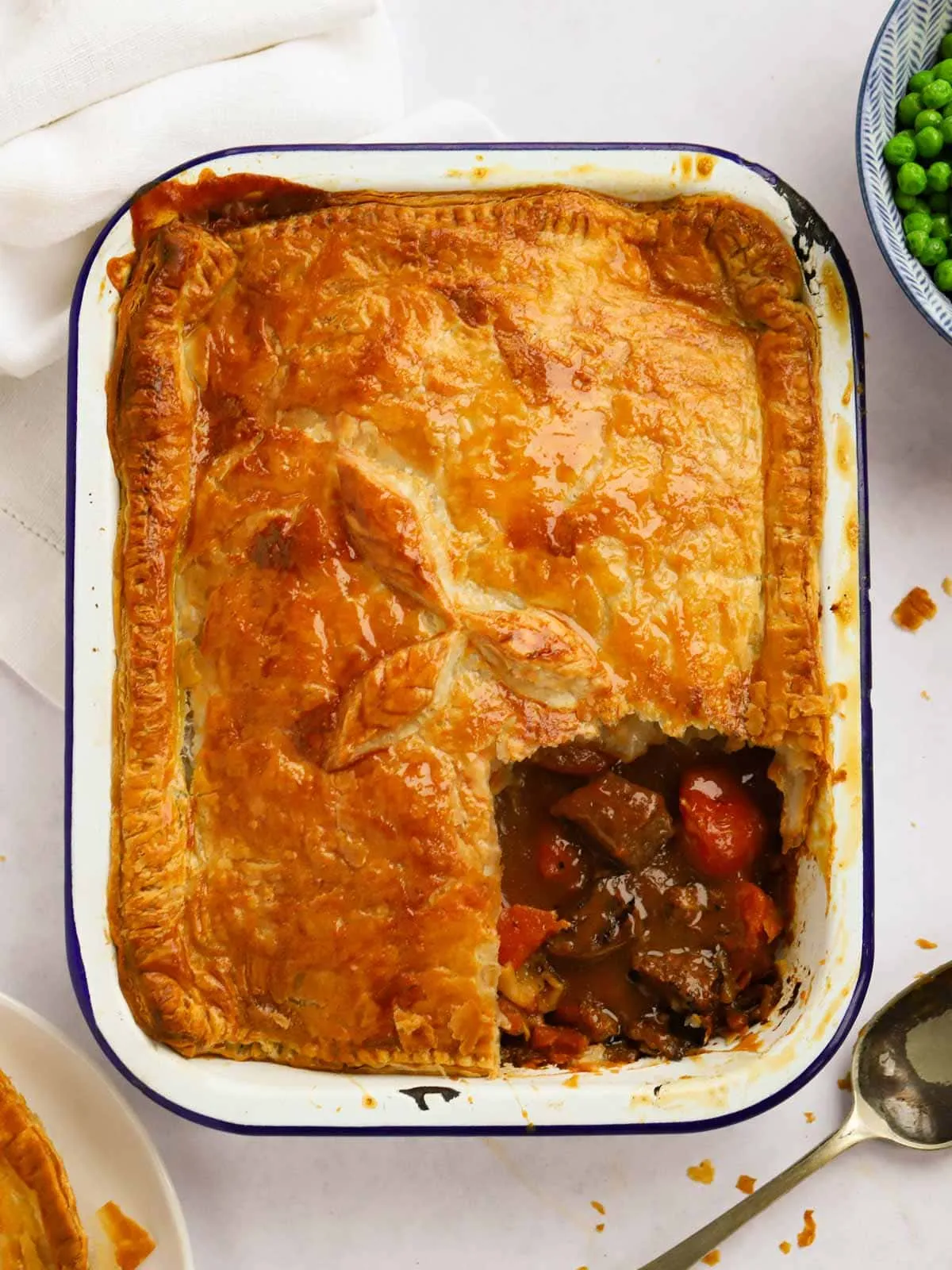 My Food Bag Beef and Cheese Pastry Topped Pie with Steamed Vegetables