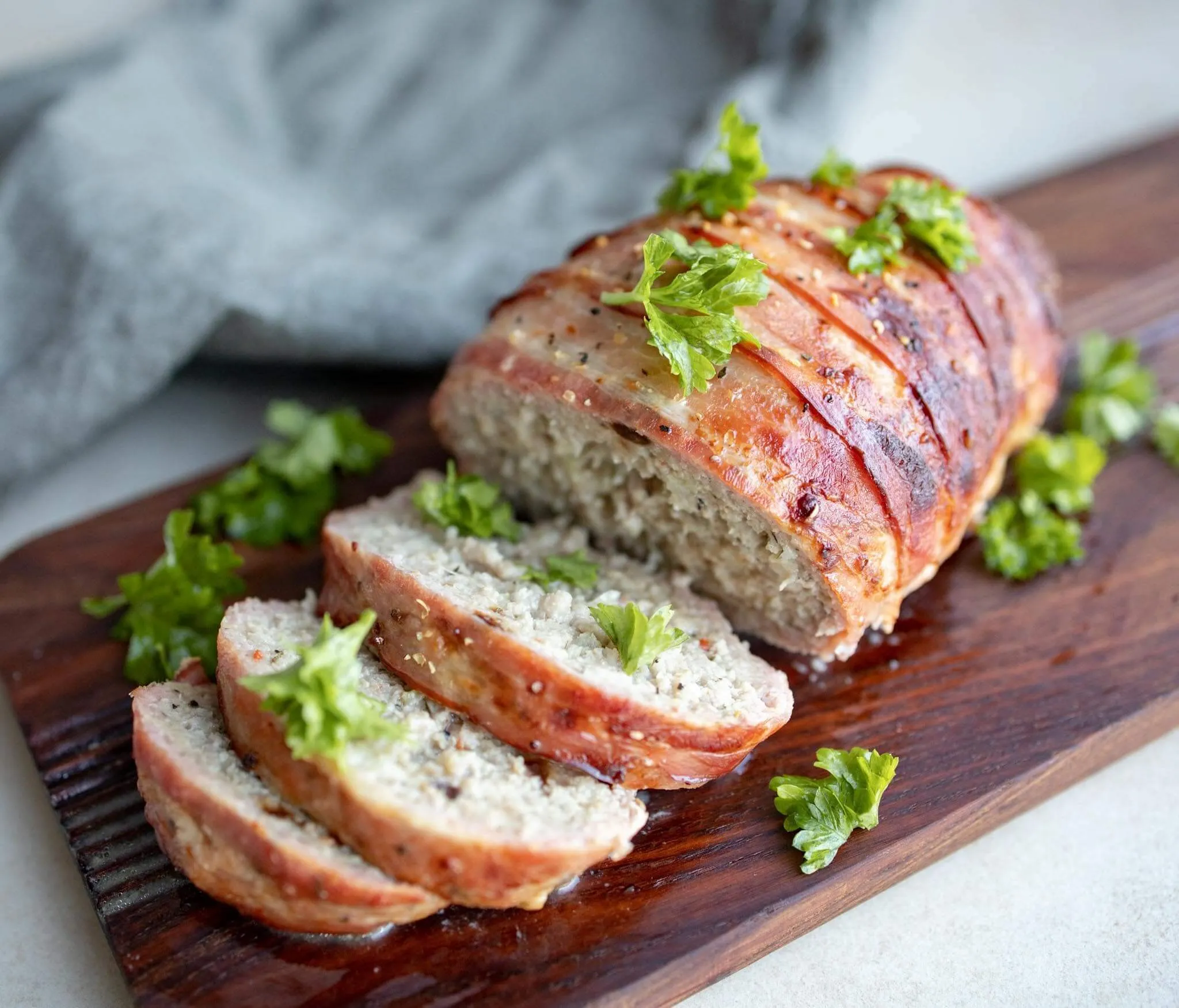 My Meatloaf Topped with Bacon Strips
