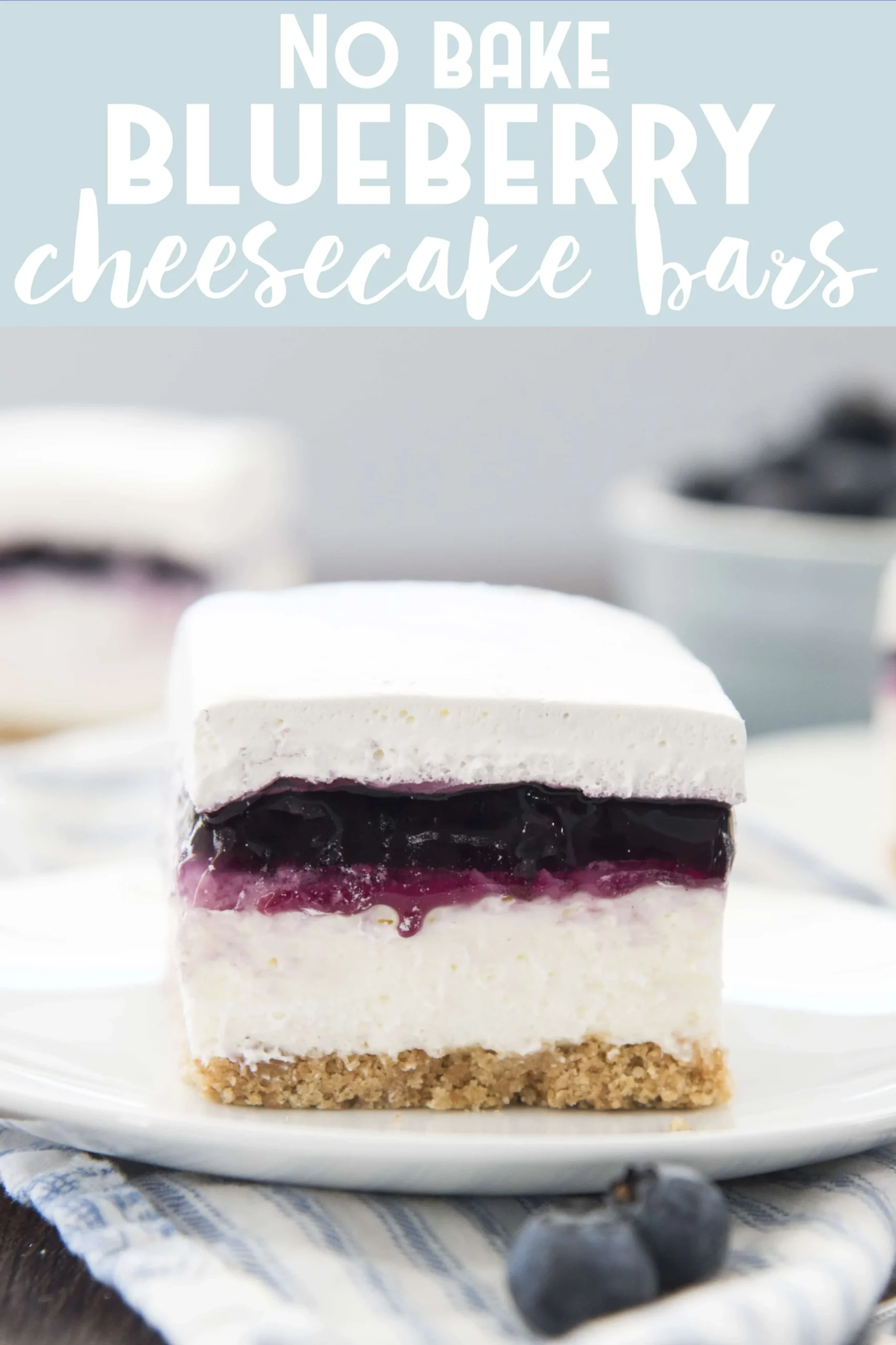 No Bake Blueberry Cheesecake Bars
