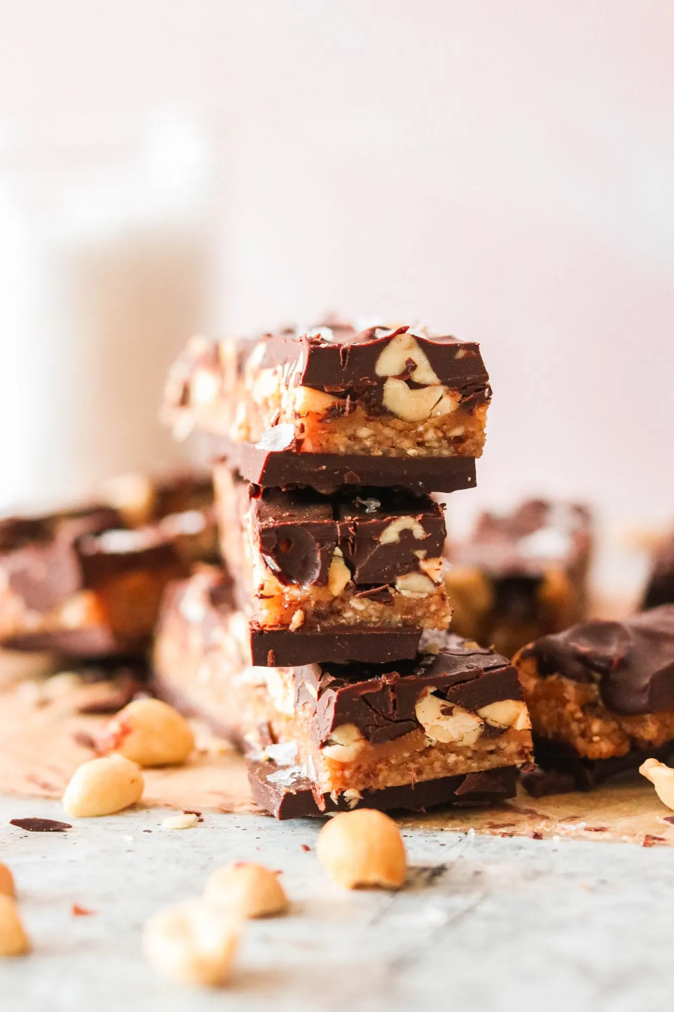 No Bake Healthier Snickers Bars (Gluten Free, Vegan, High Protein)