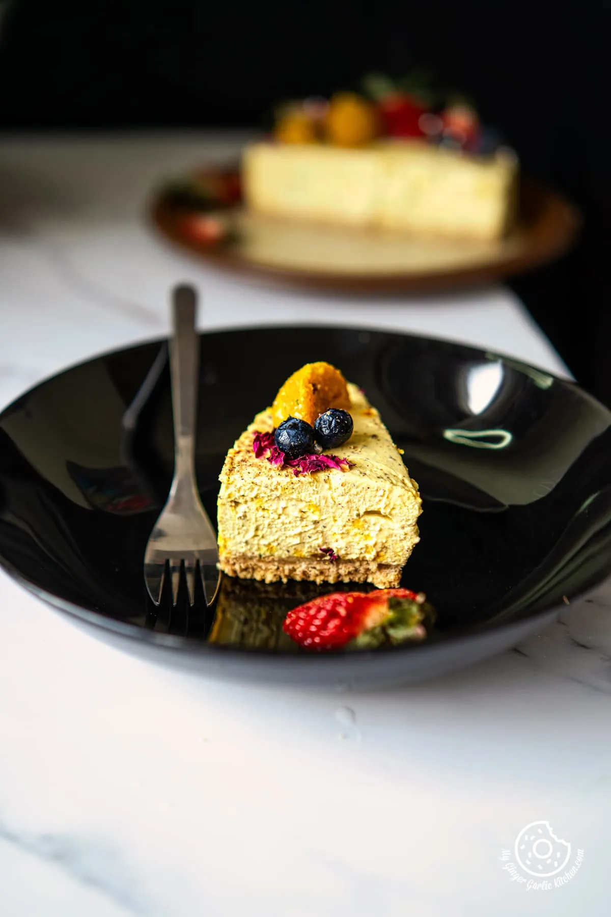 No Bake Thandai Cheesecake