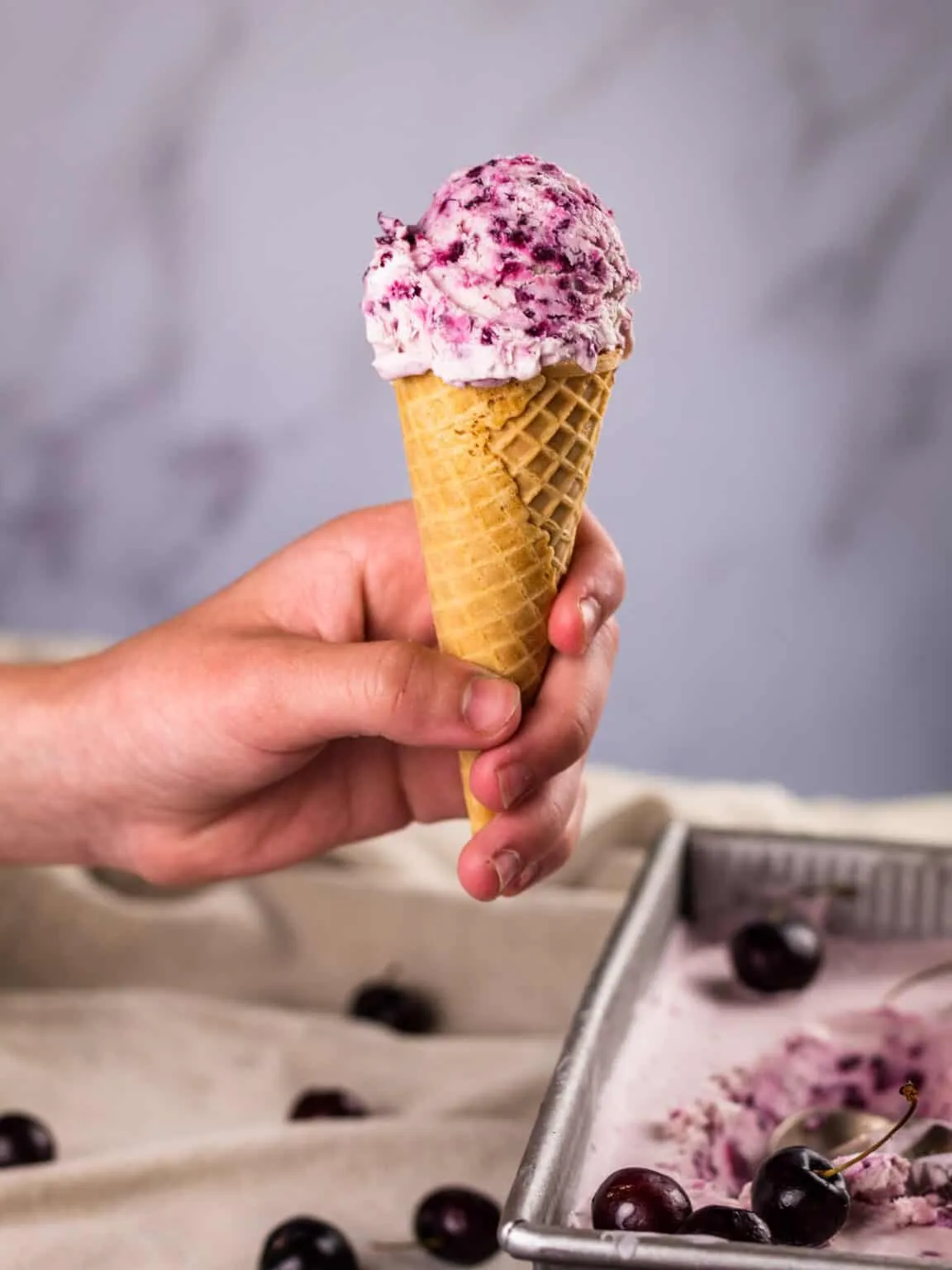 No Churn Black Cherry Ice Cream
