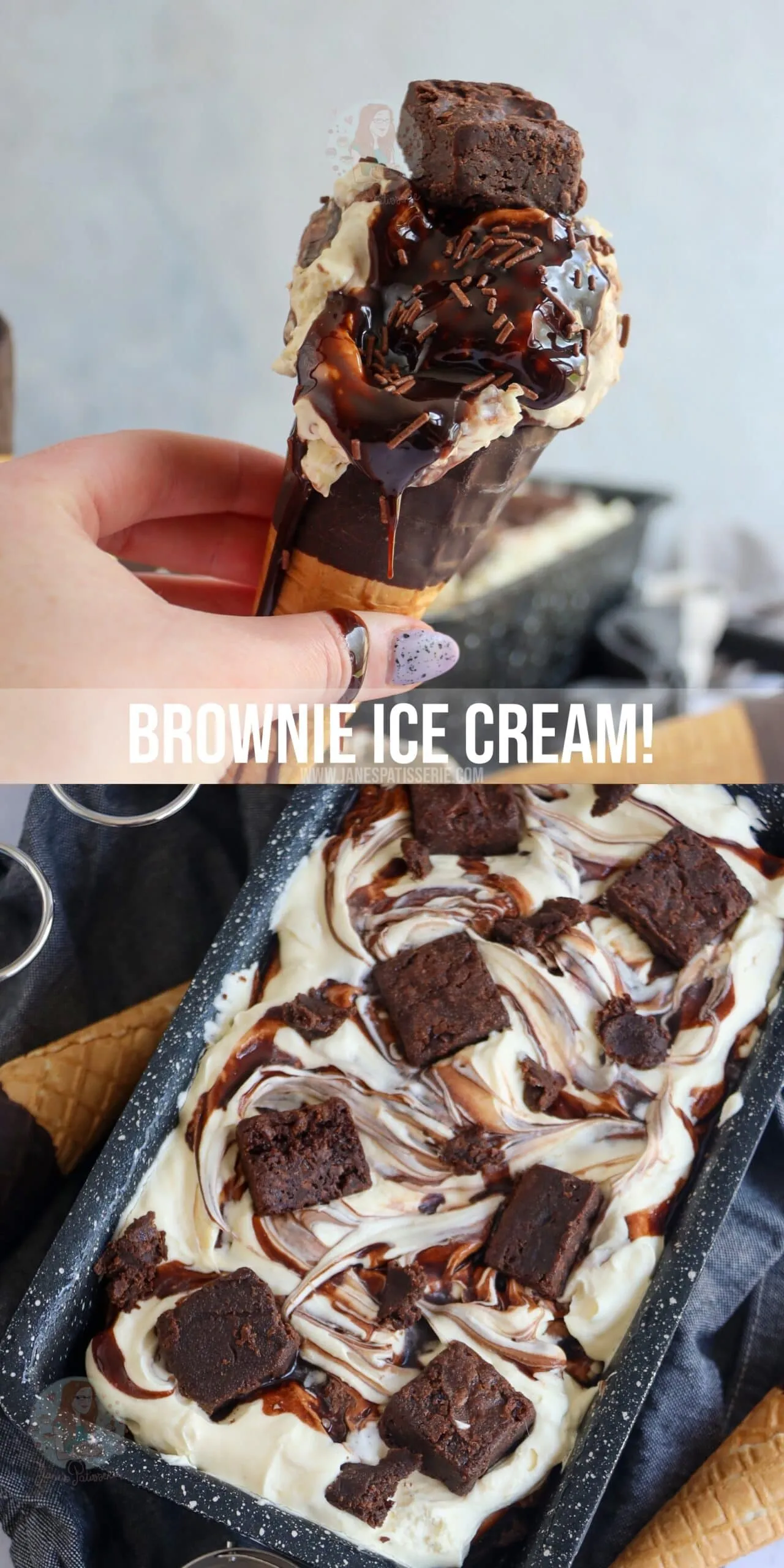 No Churn Guinness Brownie Ice Cream