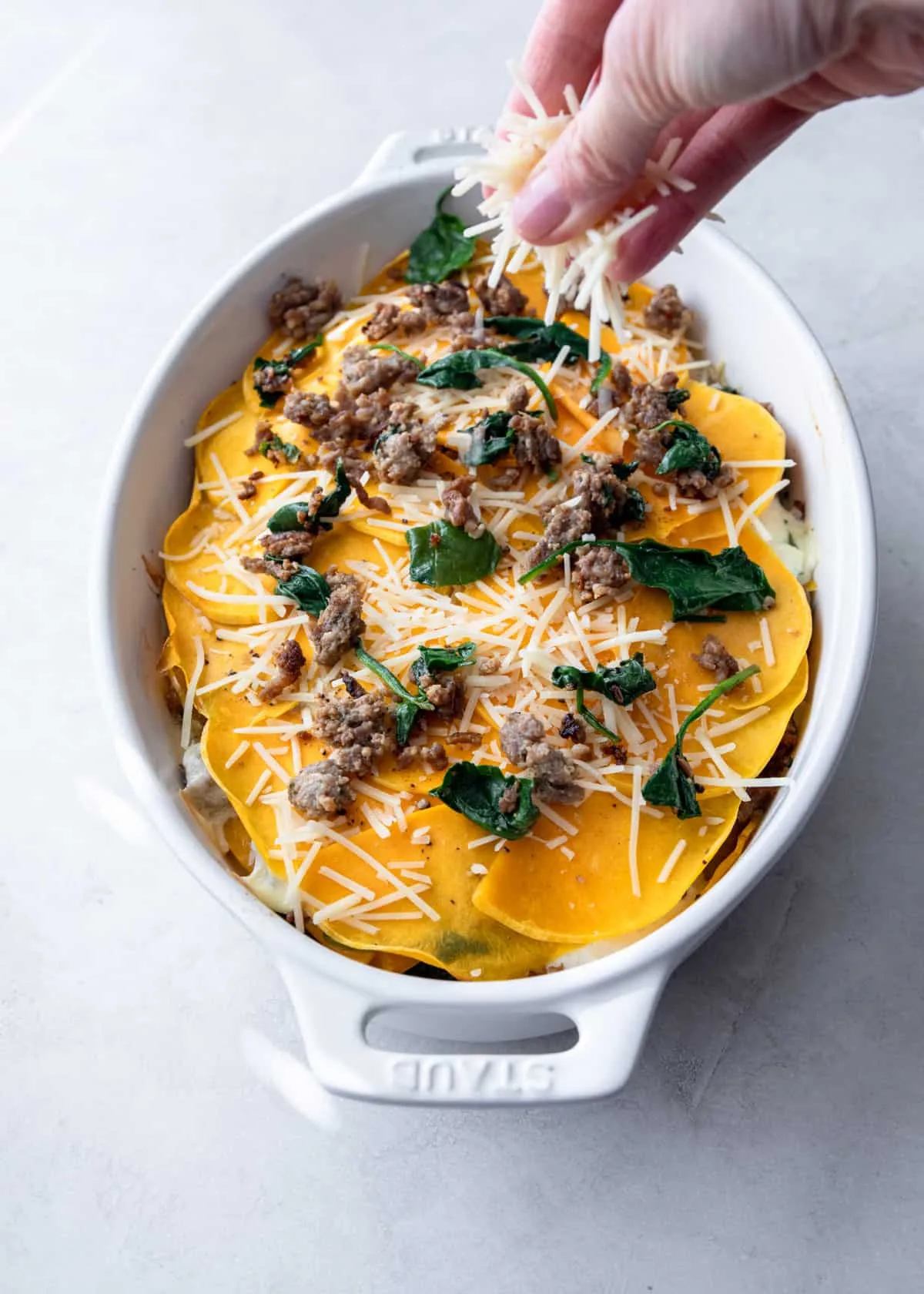 No Noodle Butternut Squash Lasagna with Italian Sausage