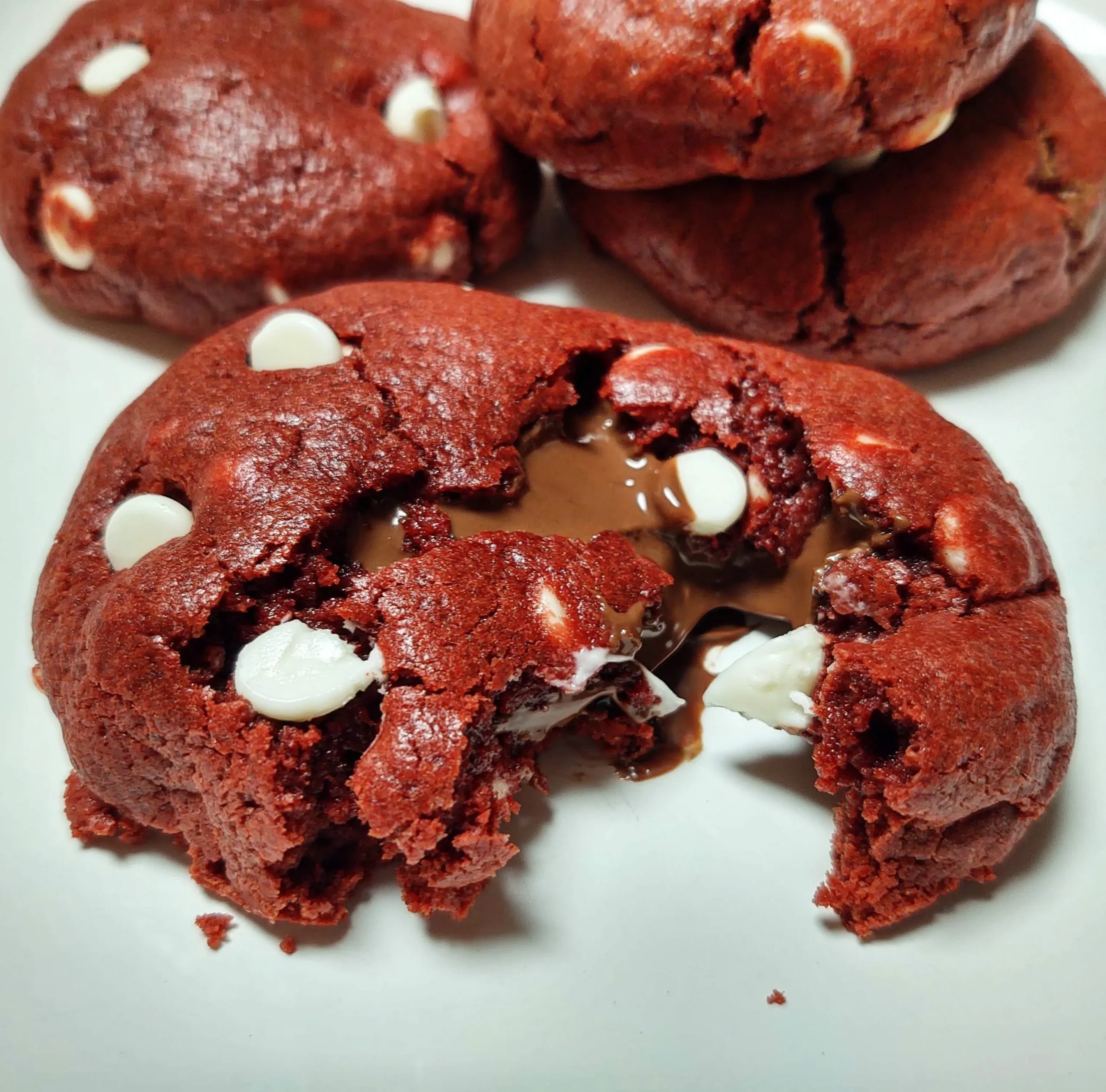 Nutella Stuffed Red Velvet Cookies