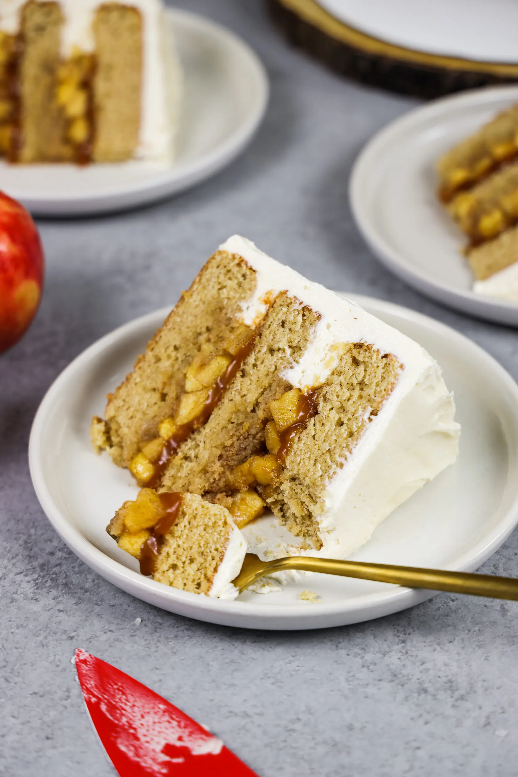 Nutty Caramel Apple Bacon Biscuit Cake with Marmalade Mascarpone