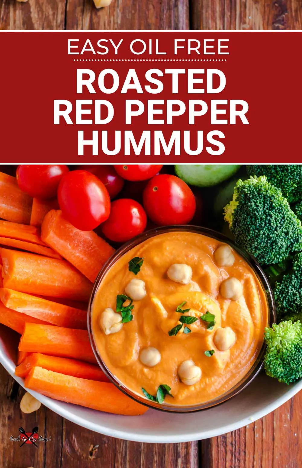 Oil Free Roasted Red Pepper Hummus