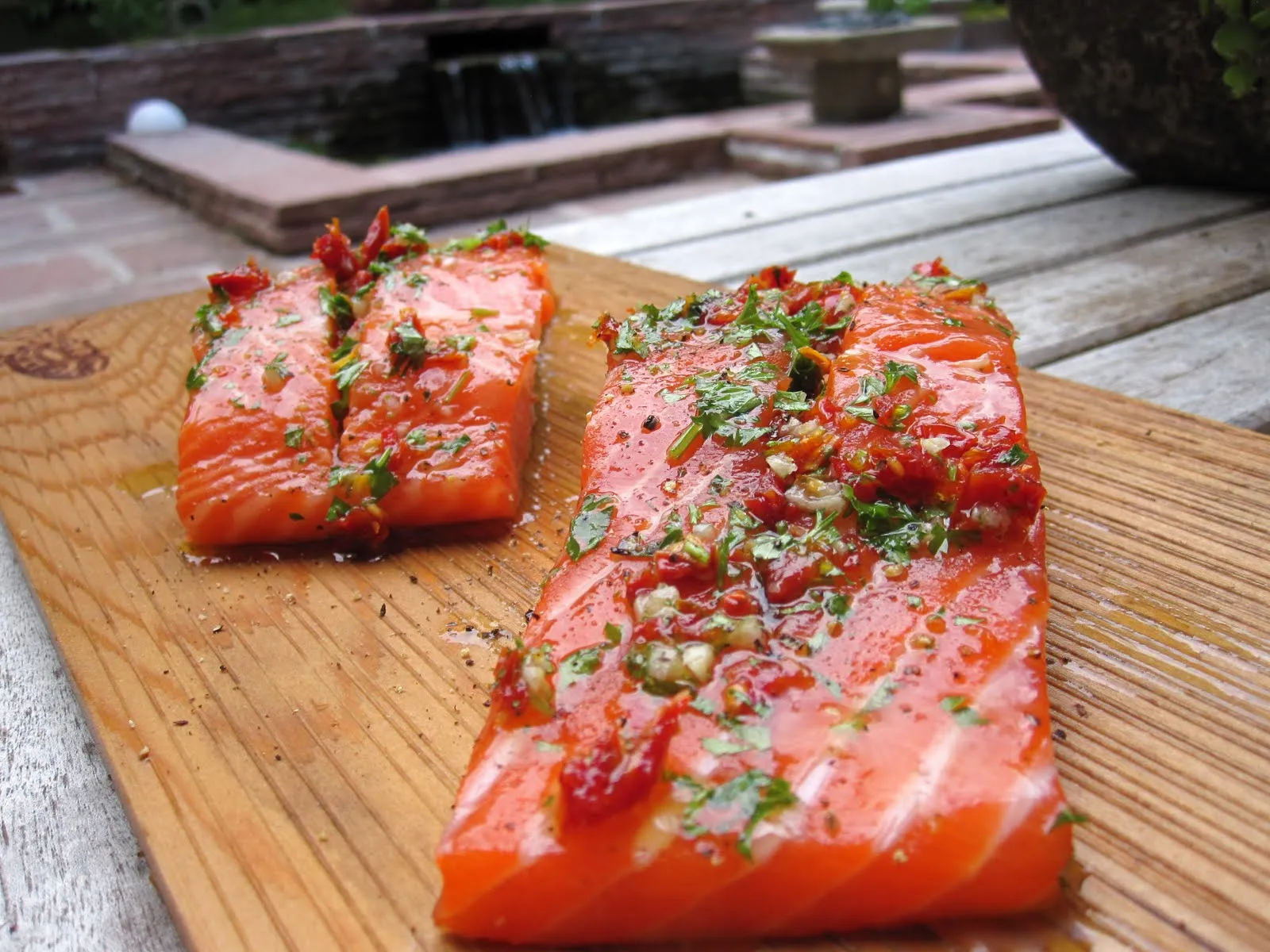 Olive and Sundried Tomato Grilled Salmon