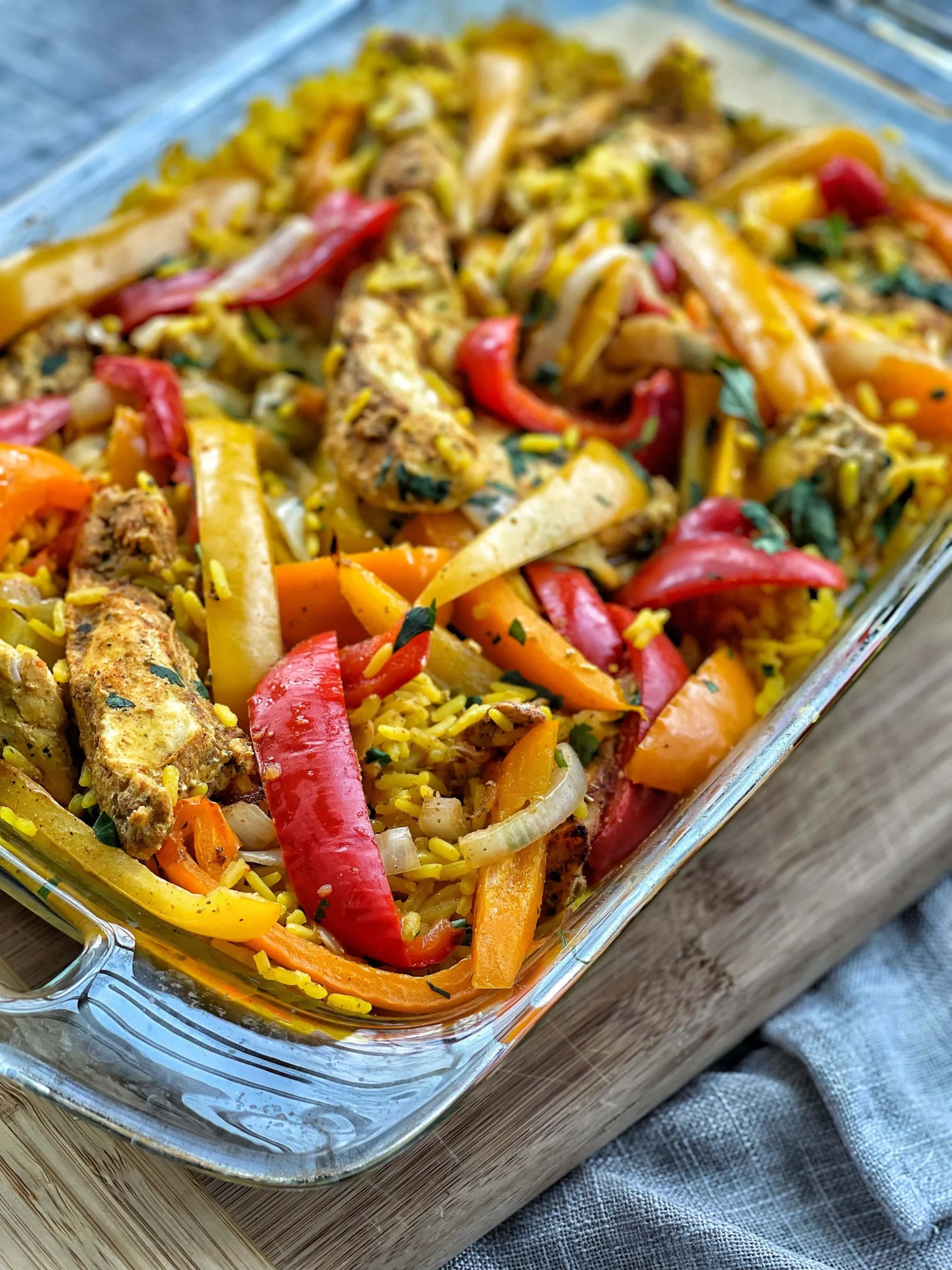 One Dish Chicken Fajita Bake