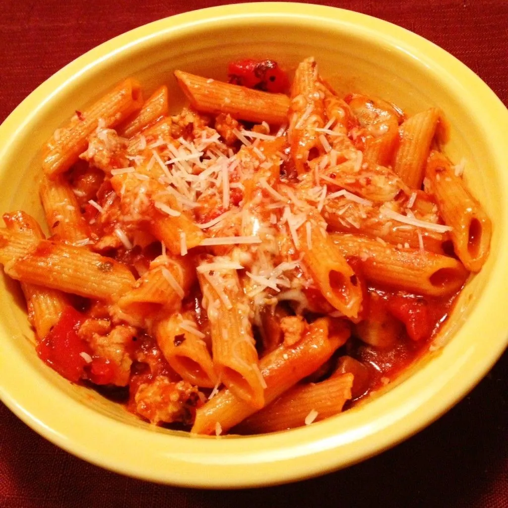 One Pan Penne and Meat Sauce