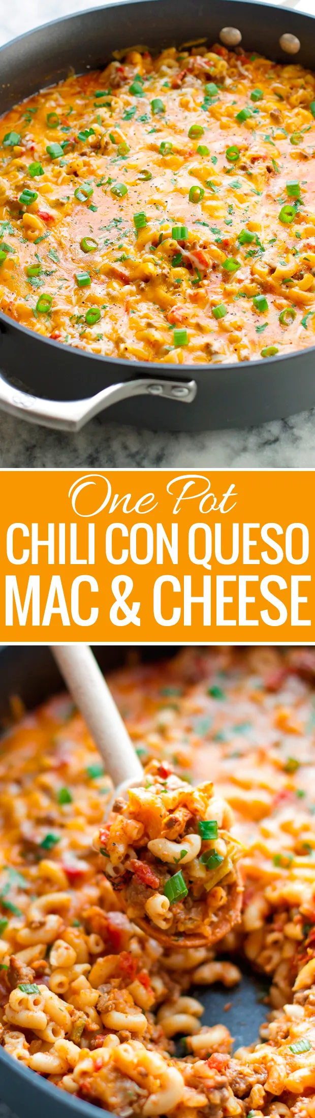 One Pot Chili Con Queso Mac Cheese