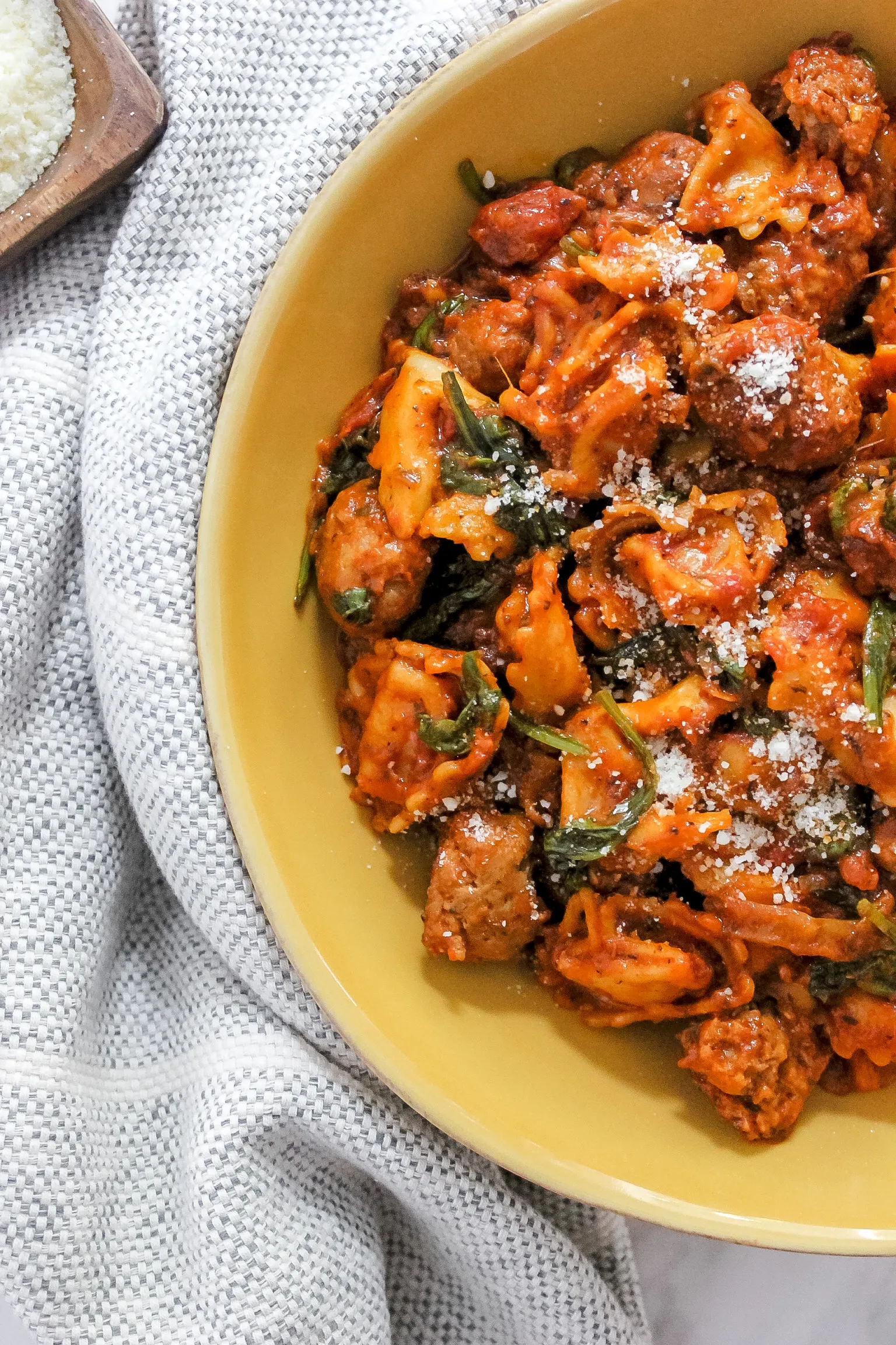 One Pot Spicy Sausage Tortellini