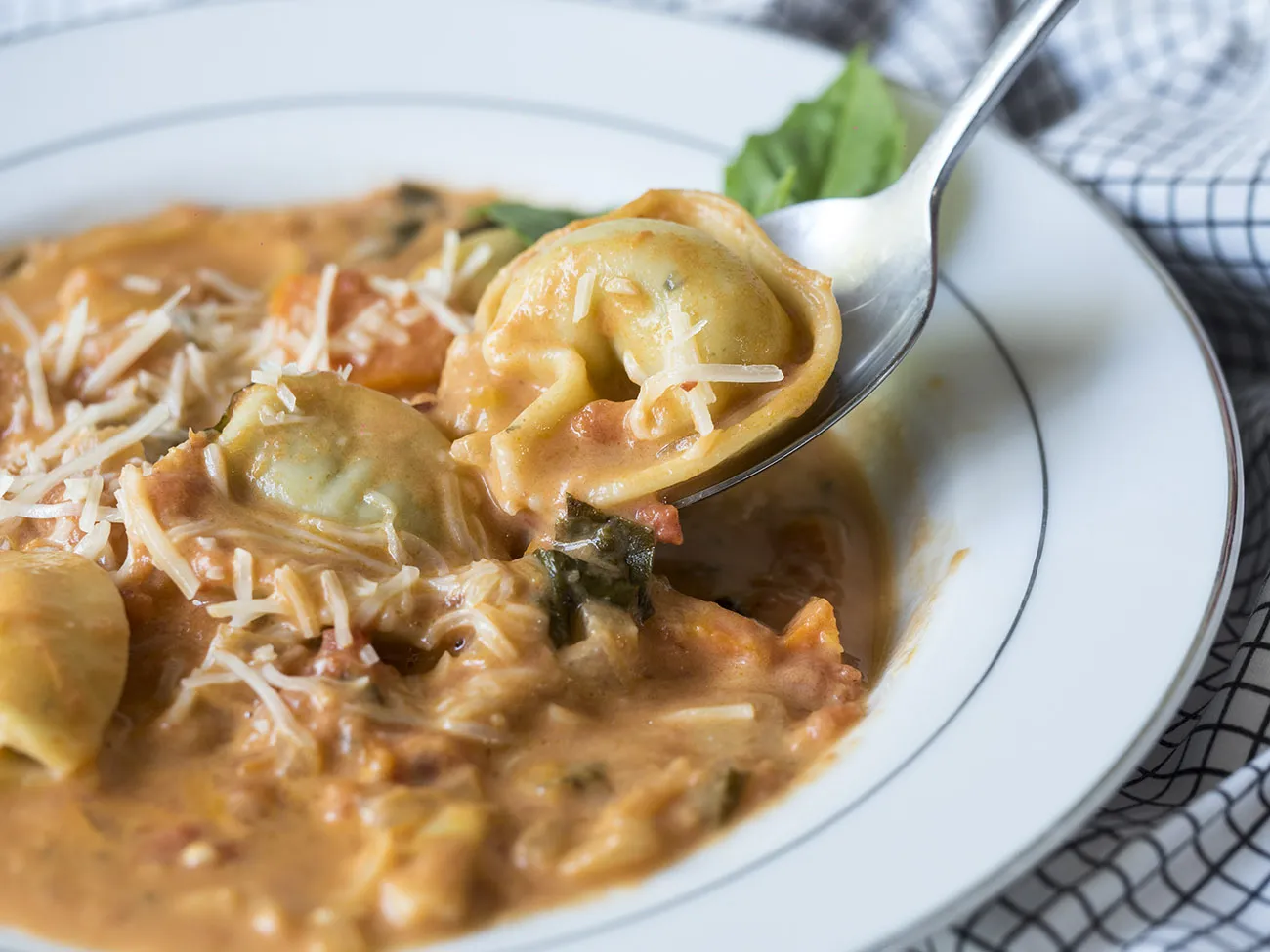 One Pot Tomato Basil Tortellini Soup