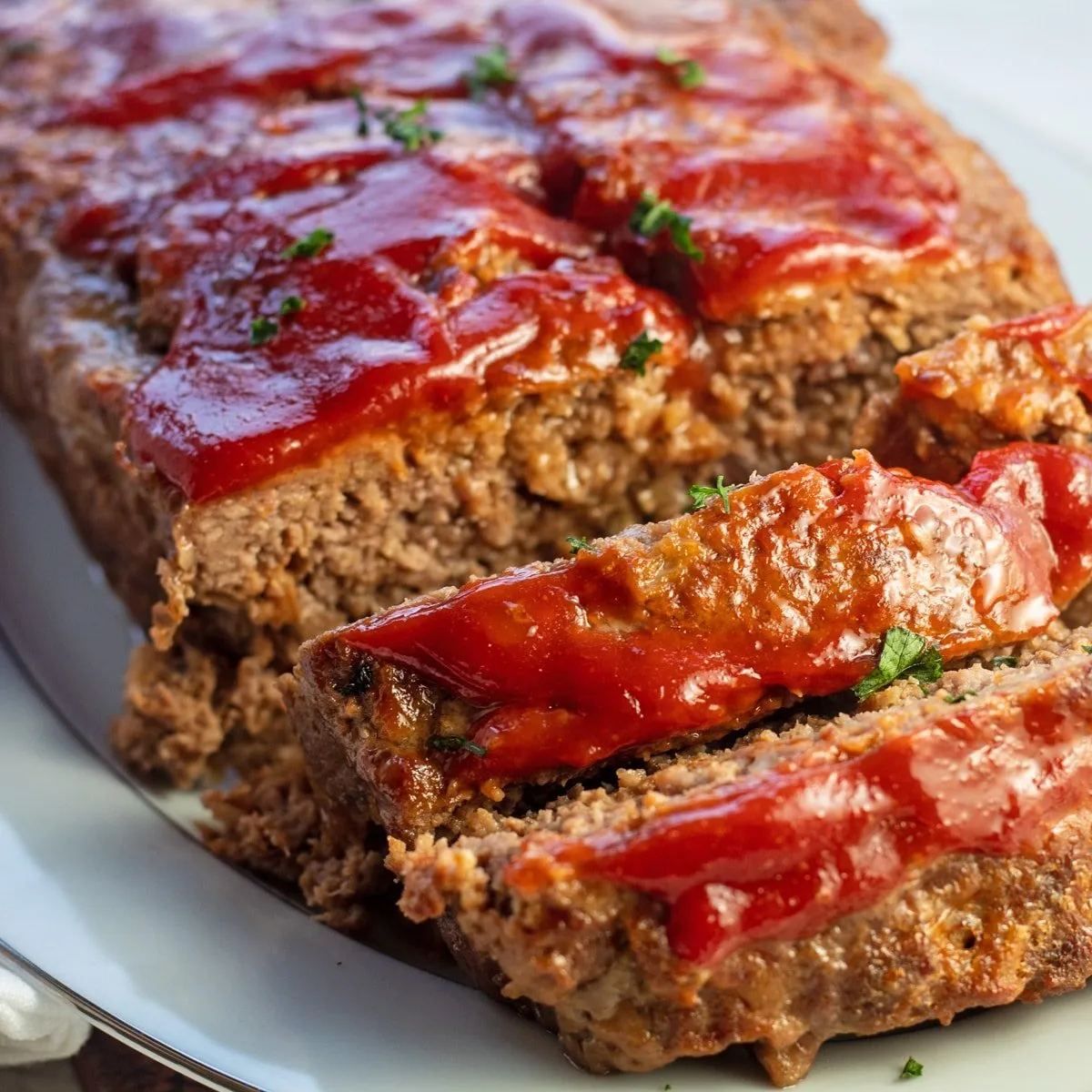 Onion Meatloaf Slices in Catsup Gravy