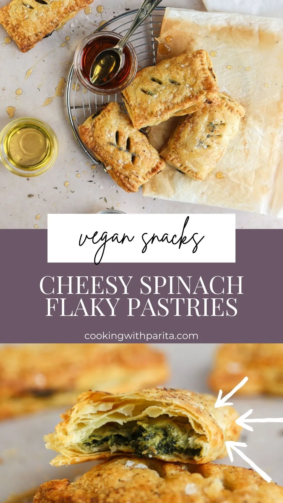 Onion Spinach and Cheddar Flaky Pastries