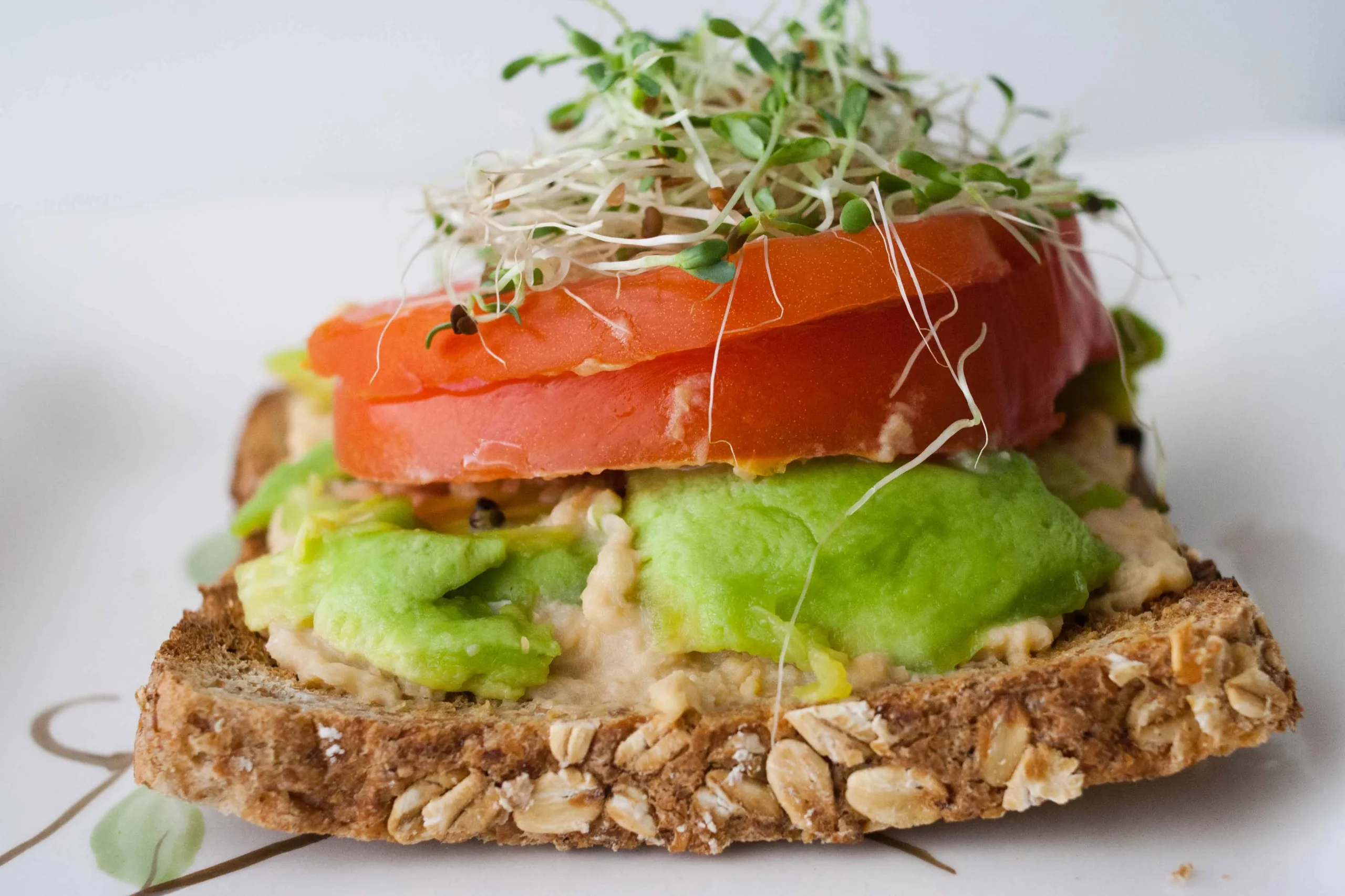Open Faced Hummus Sandwich