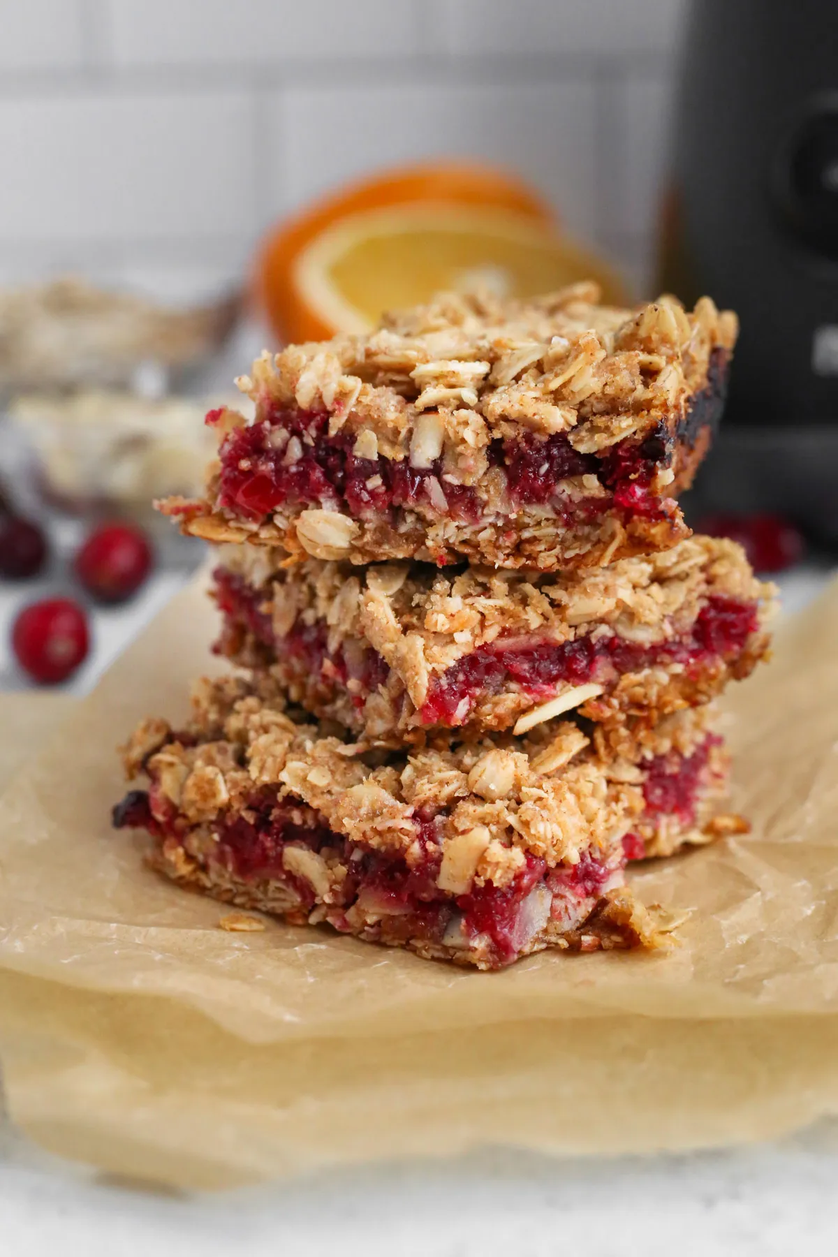 Orange Cranberry Oat Bars with Browned Butter