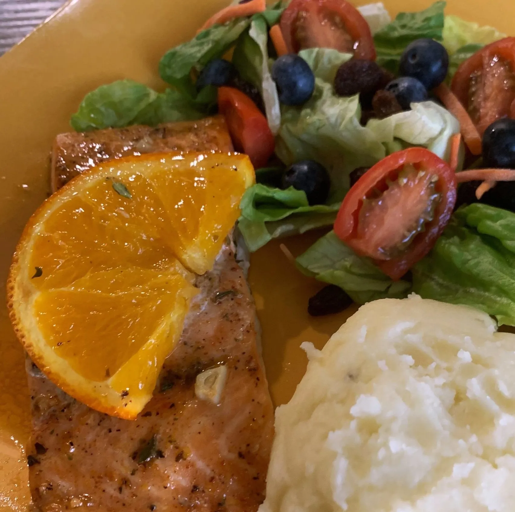 Orange Glazed Salmon with Wilted Kale
