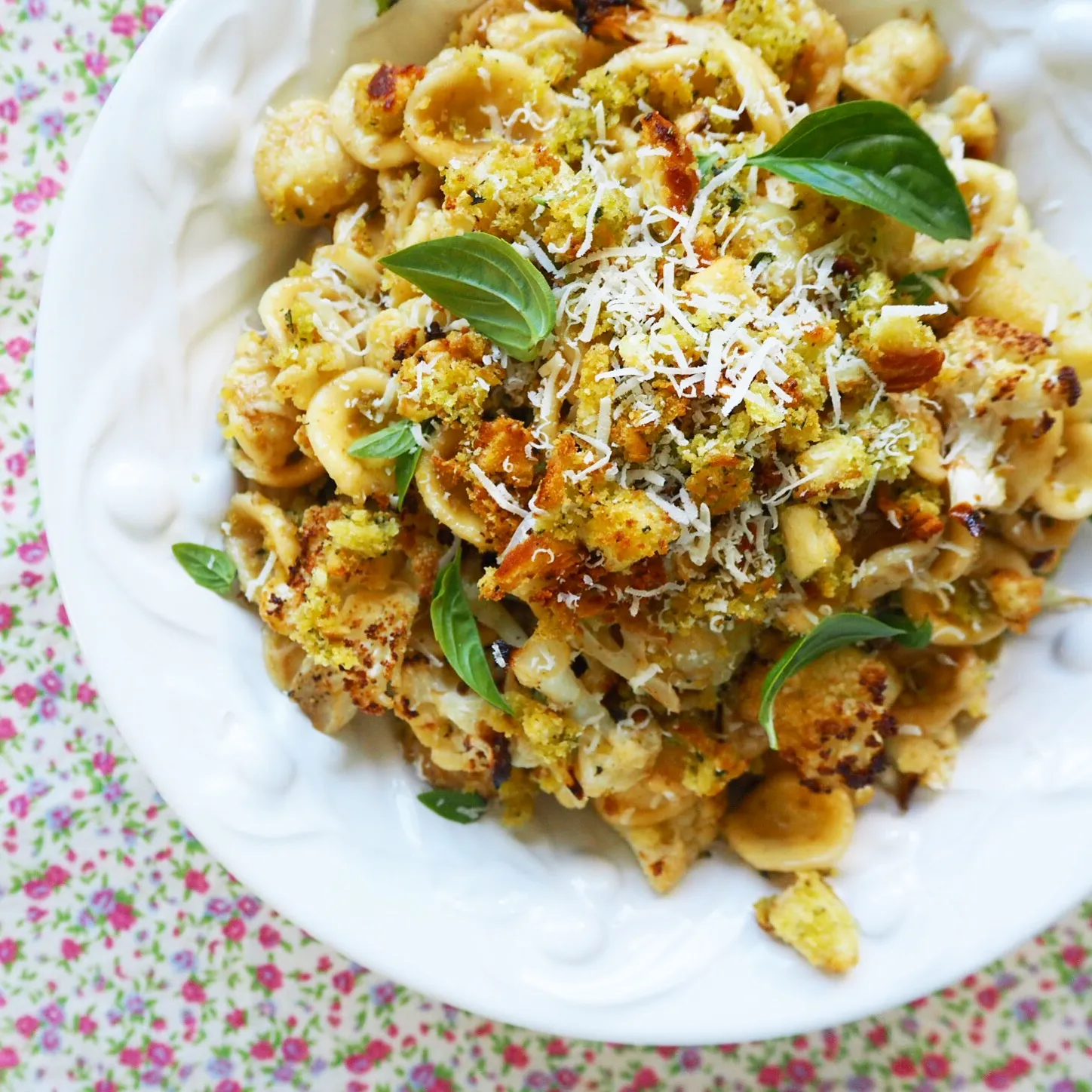Orecchiette with Pancetta, Cauliflower, and Bread Crumbs
