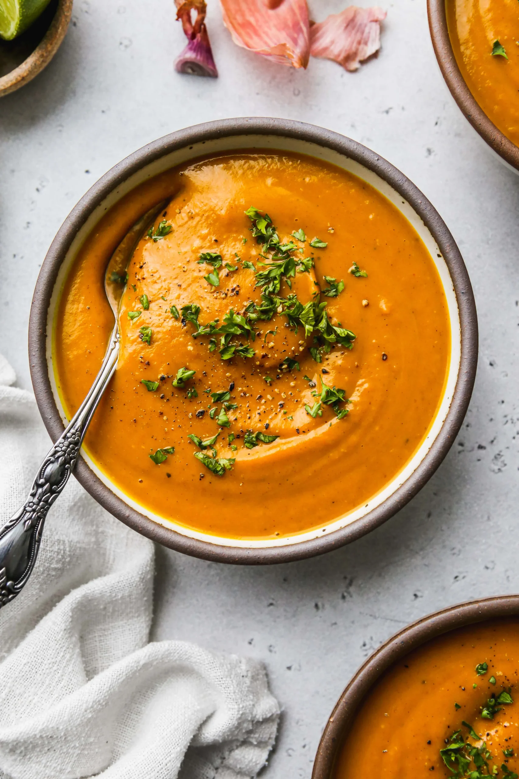 Oven Roasted Kabocha Squash Soup with Coconut Milk
