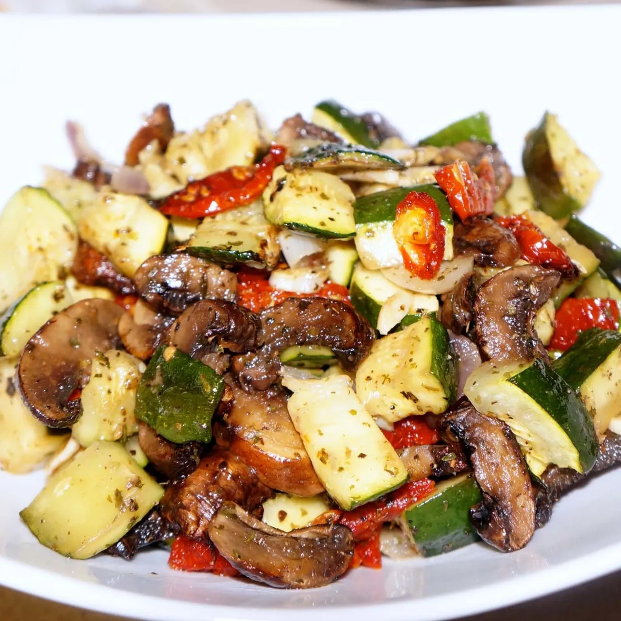 Oven Roasted Mushroom and Vegetable Salad