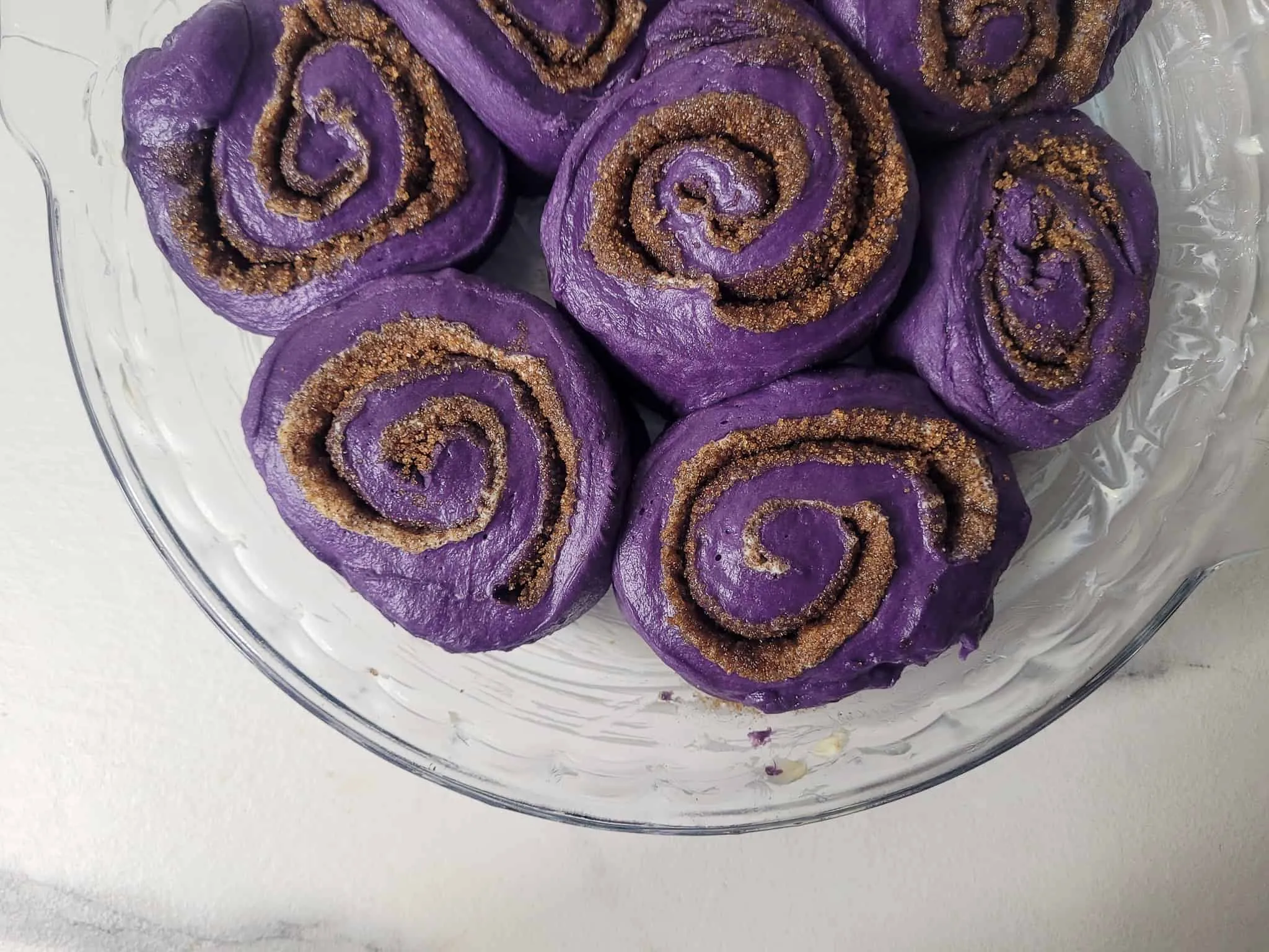 Overnight Ube Cinnamon Rolls