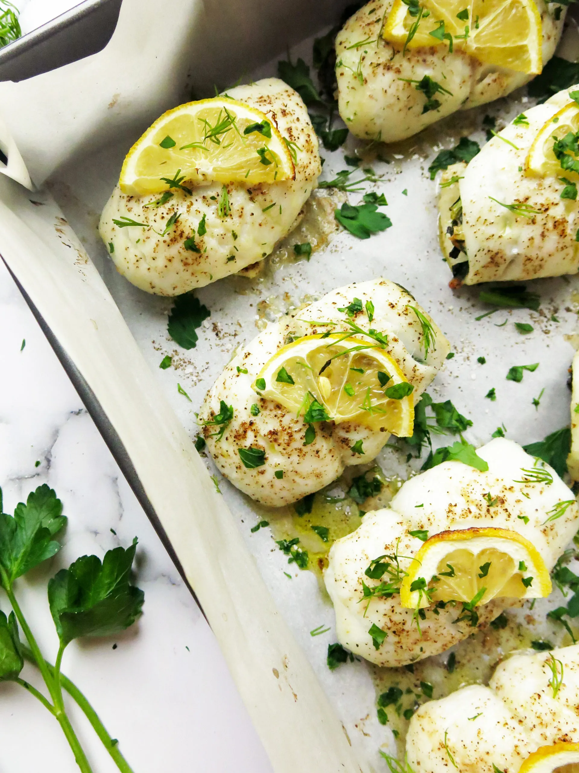 Packets of Sole with Spinach