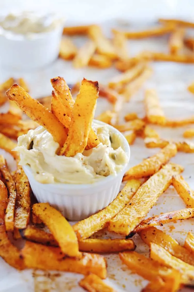 Paleo Curried Butternut Squash Fries