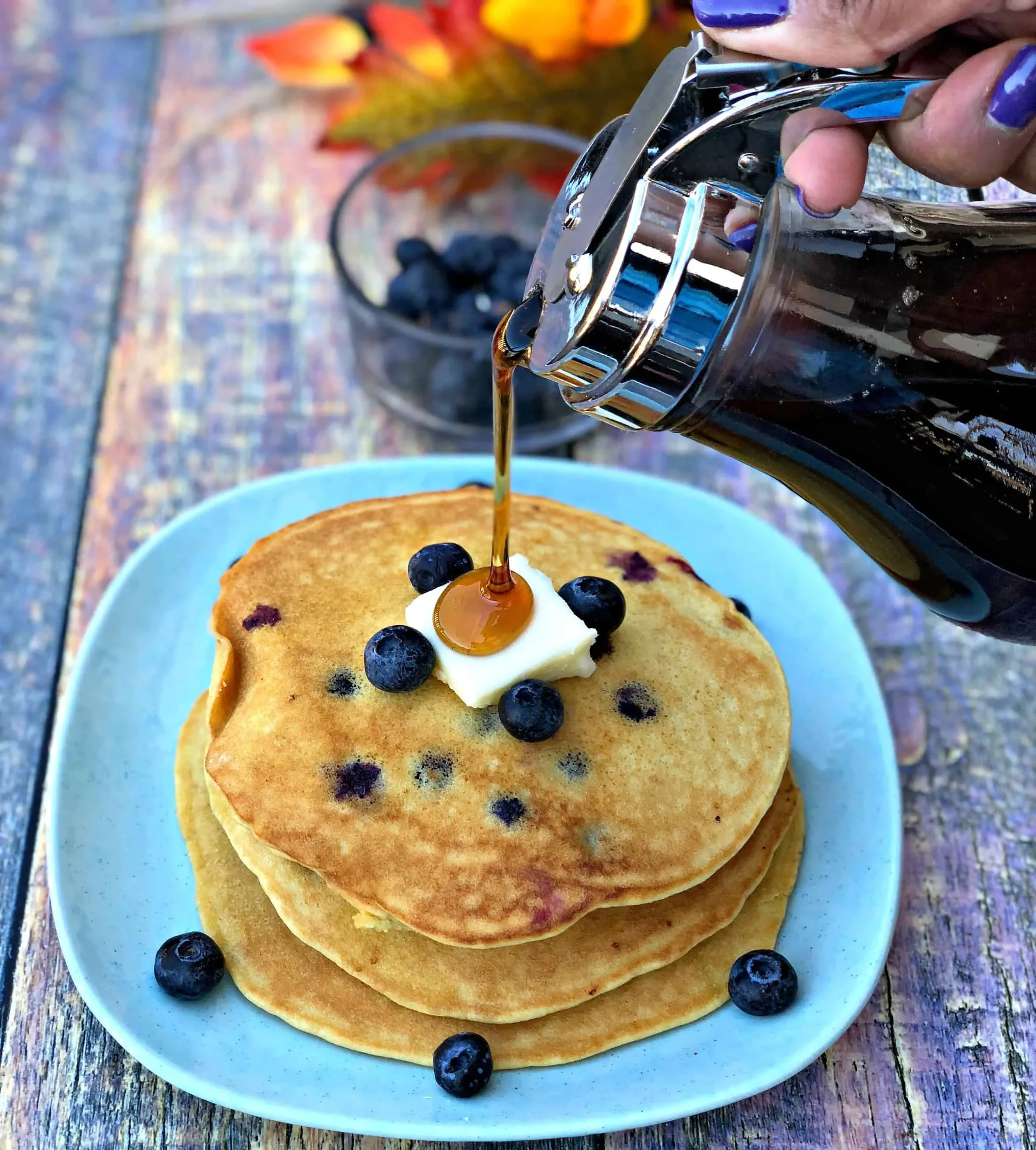 Paleo Gluten Free Grain Free Blueberry Pancakes