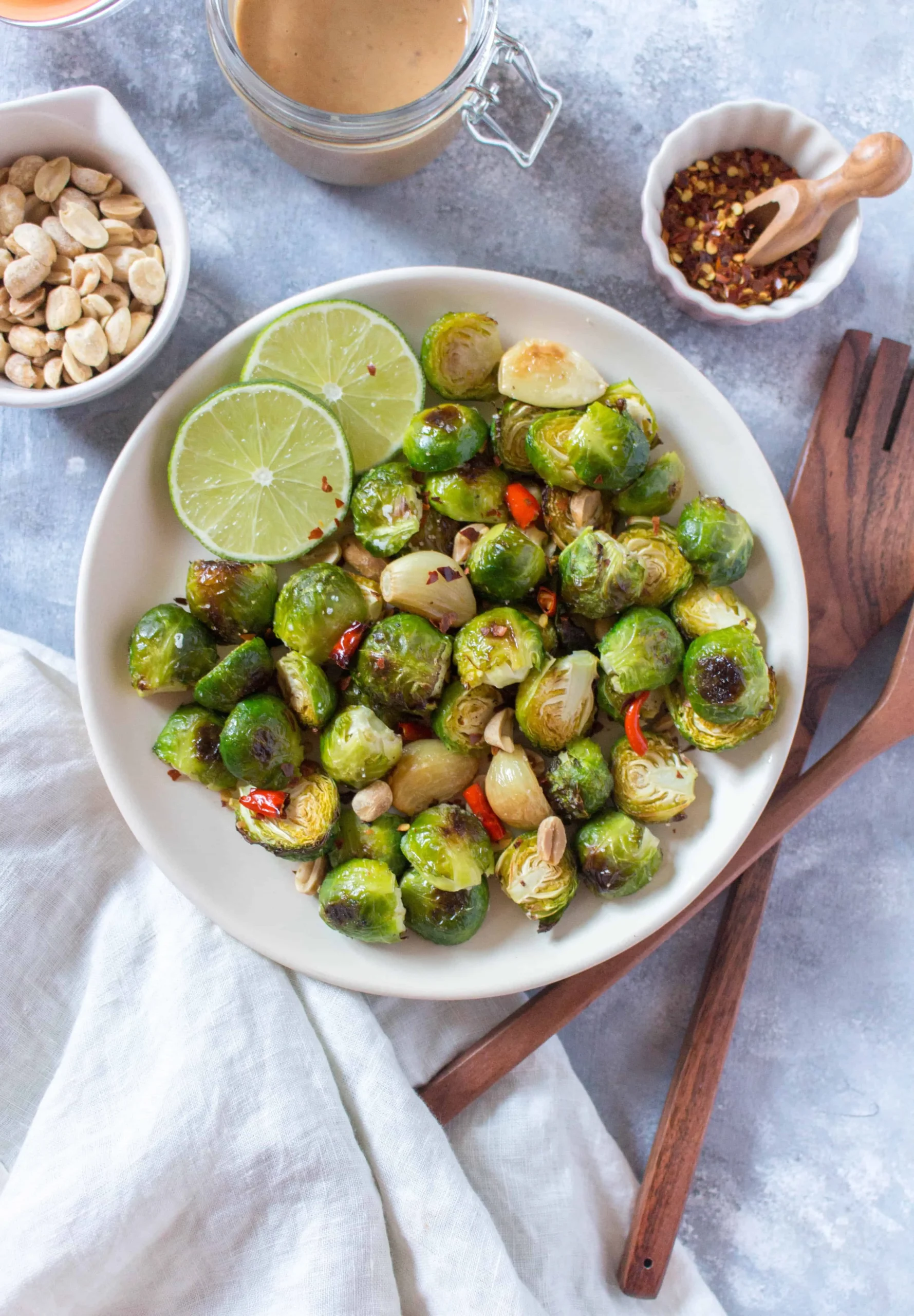 Pan Roasted Brussels Sprouts Thai Chili Orange Glaze