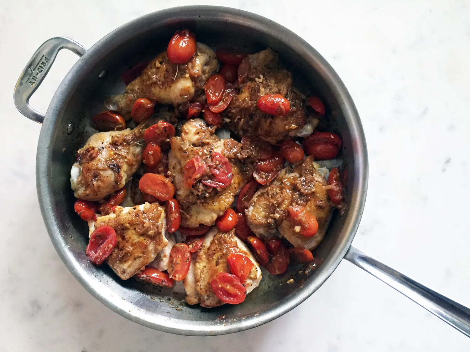Pan Roasted Chicken with Blistered Tomato Salad Buttermilk Dressing