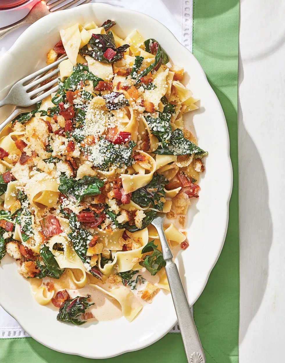 Pappardelle with Swiss Chard and Goat's Cheese