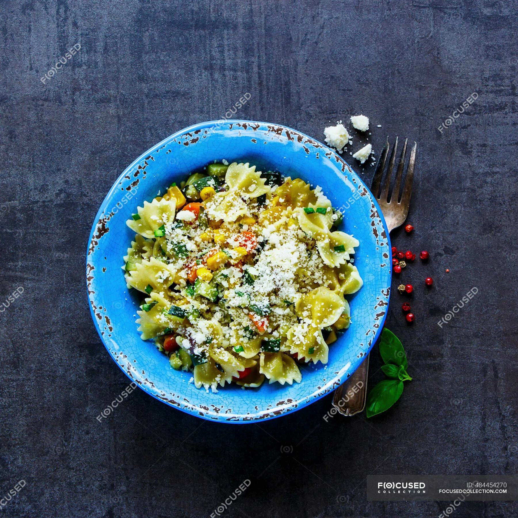 Parmesan Vegetables over Bow Ties