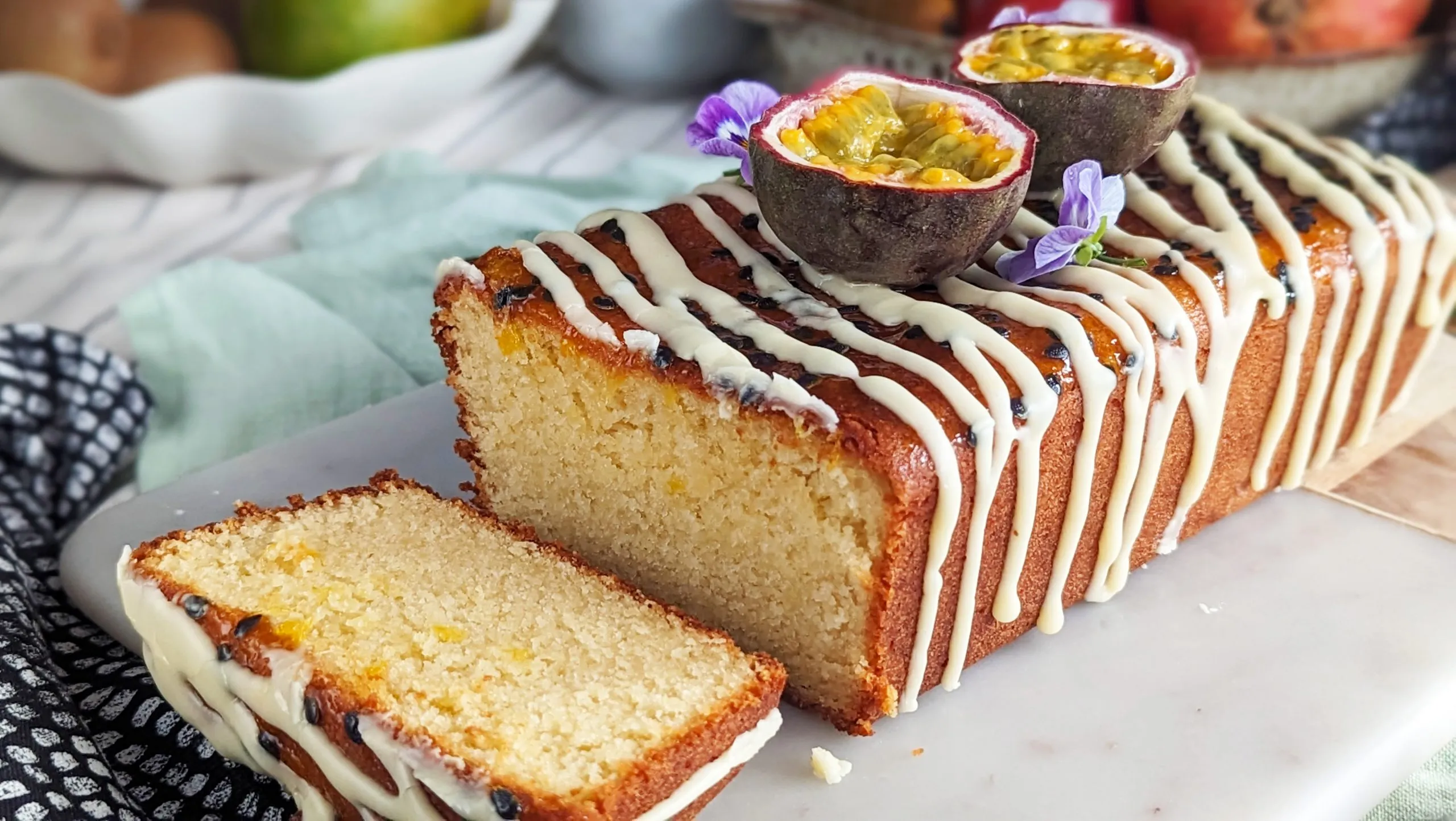 Passion Fruit Curd Loaf Cake