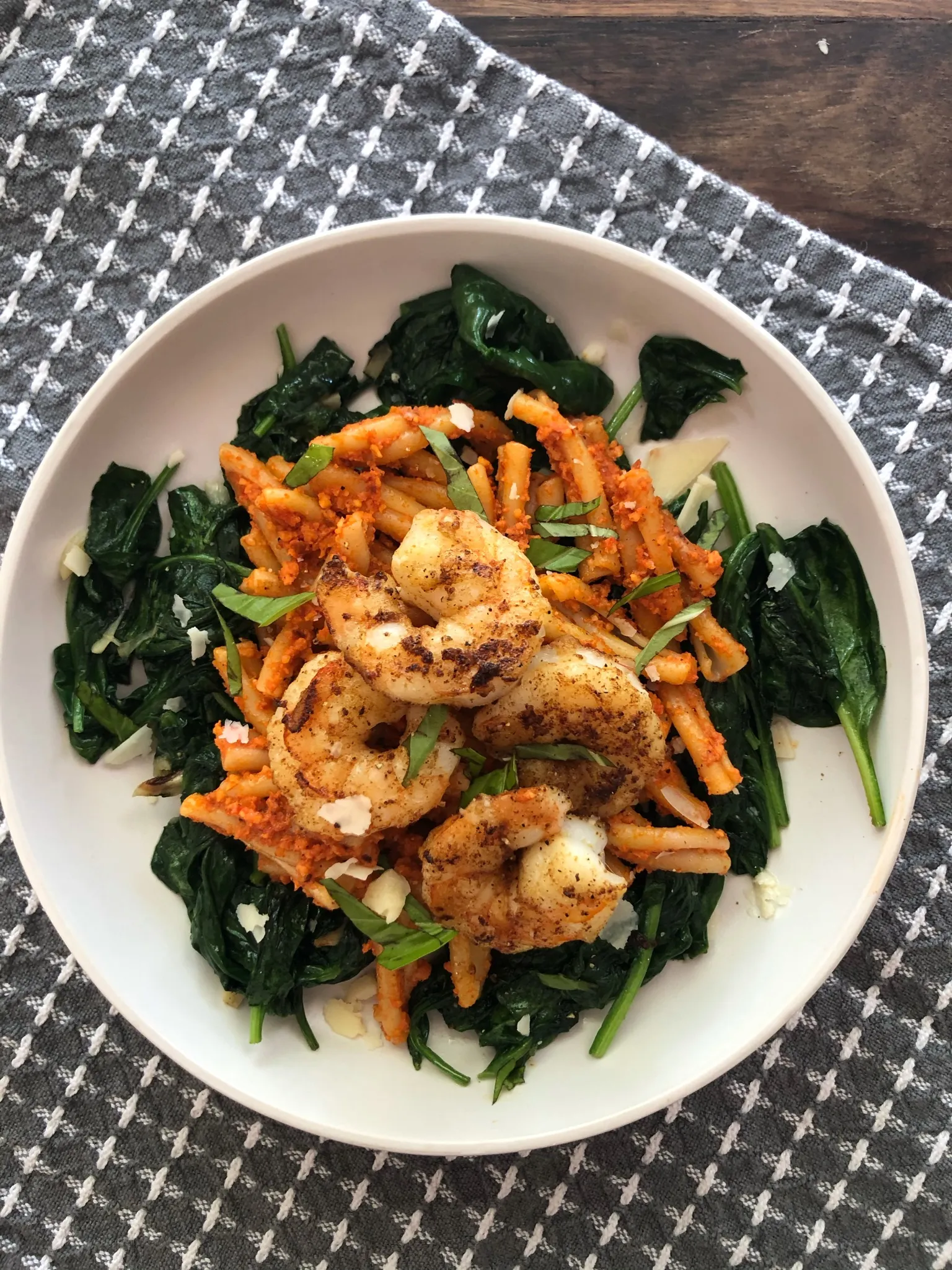 Pasta Romesco with Shrimp