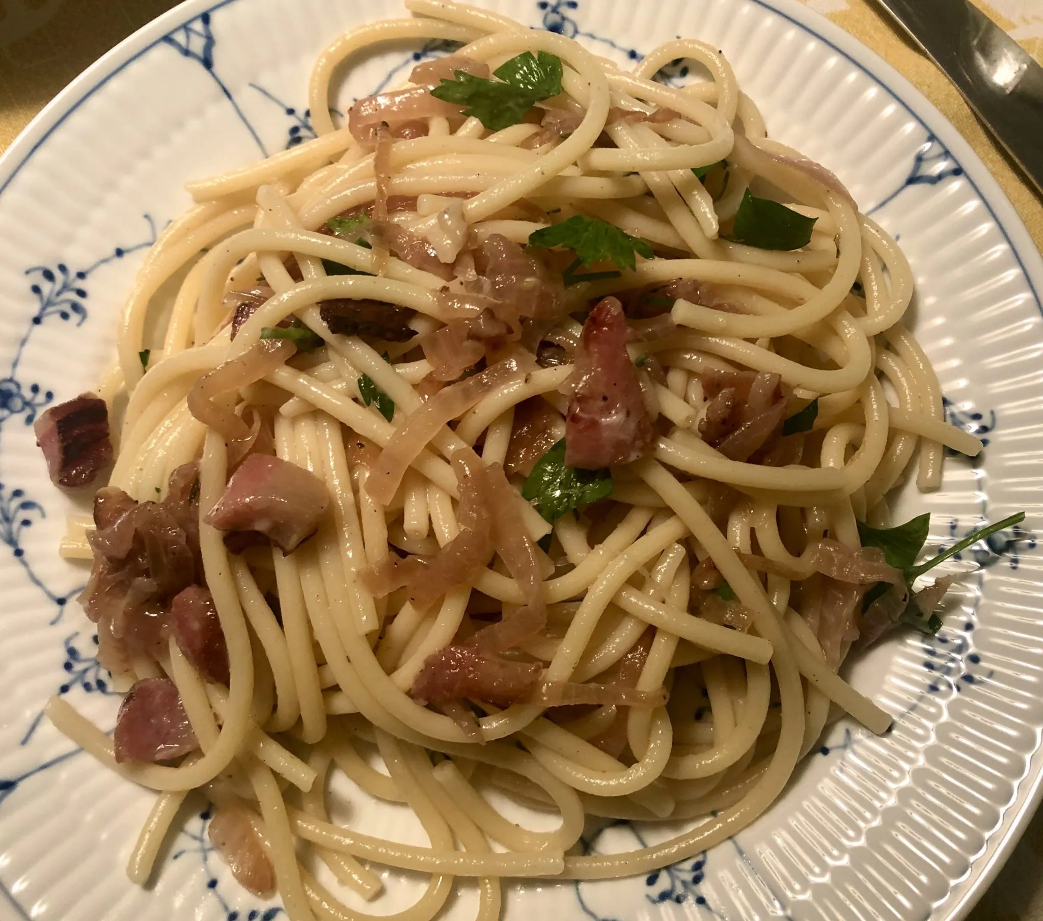 Pasta with Romagna Shallots and Guanciale