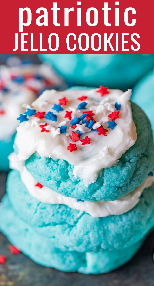 Patriotic Cake Mix Jello Cookies