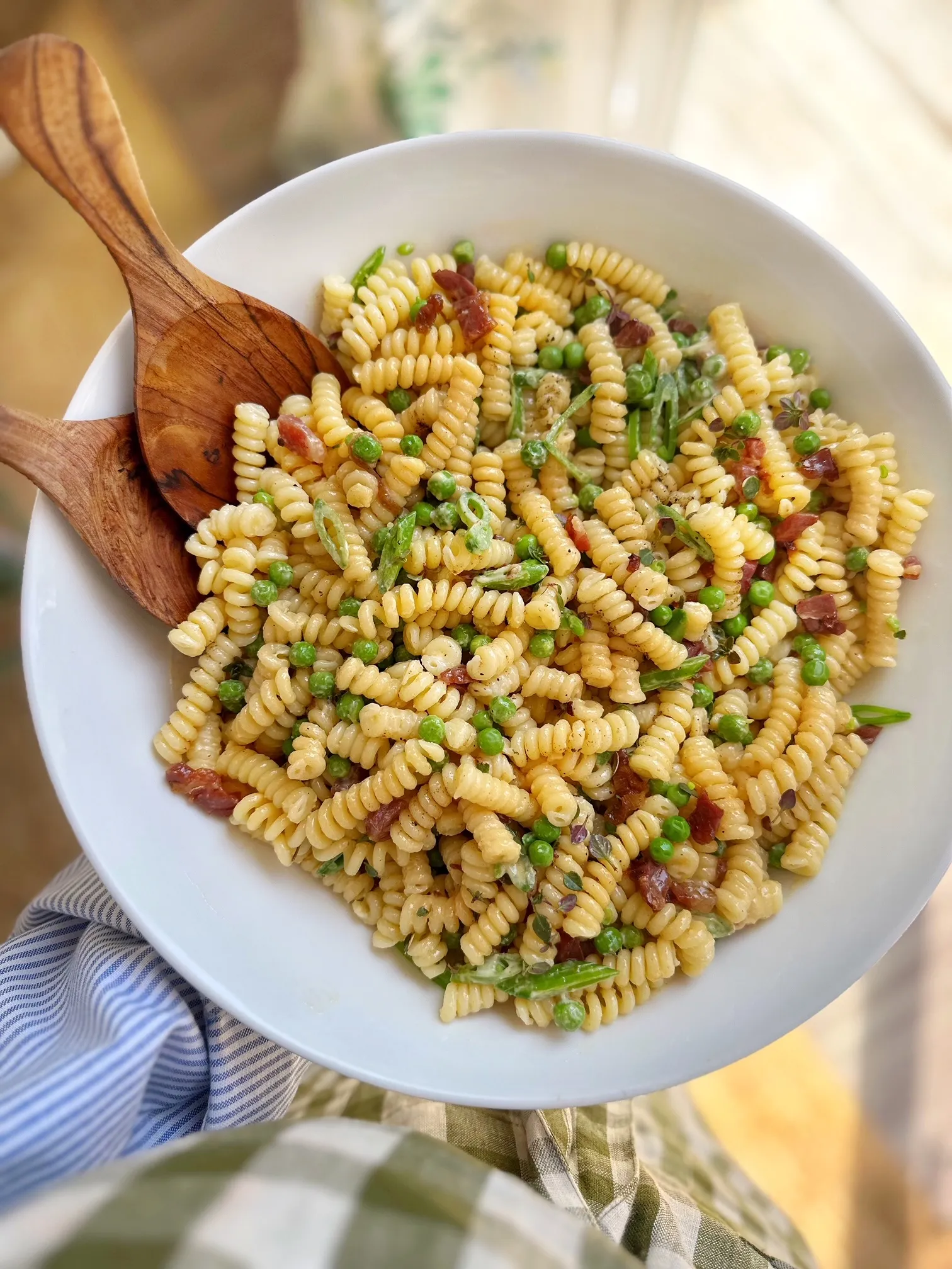 Pea Prosciutto Pasta Salad