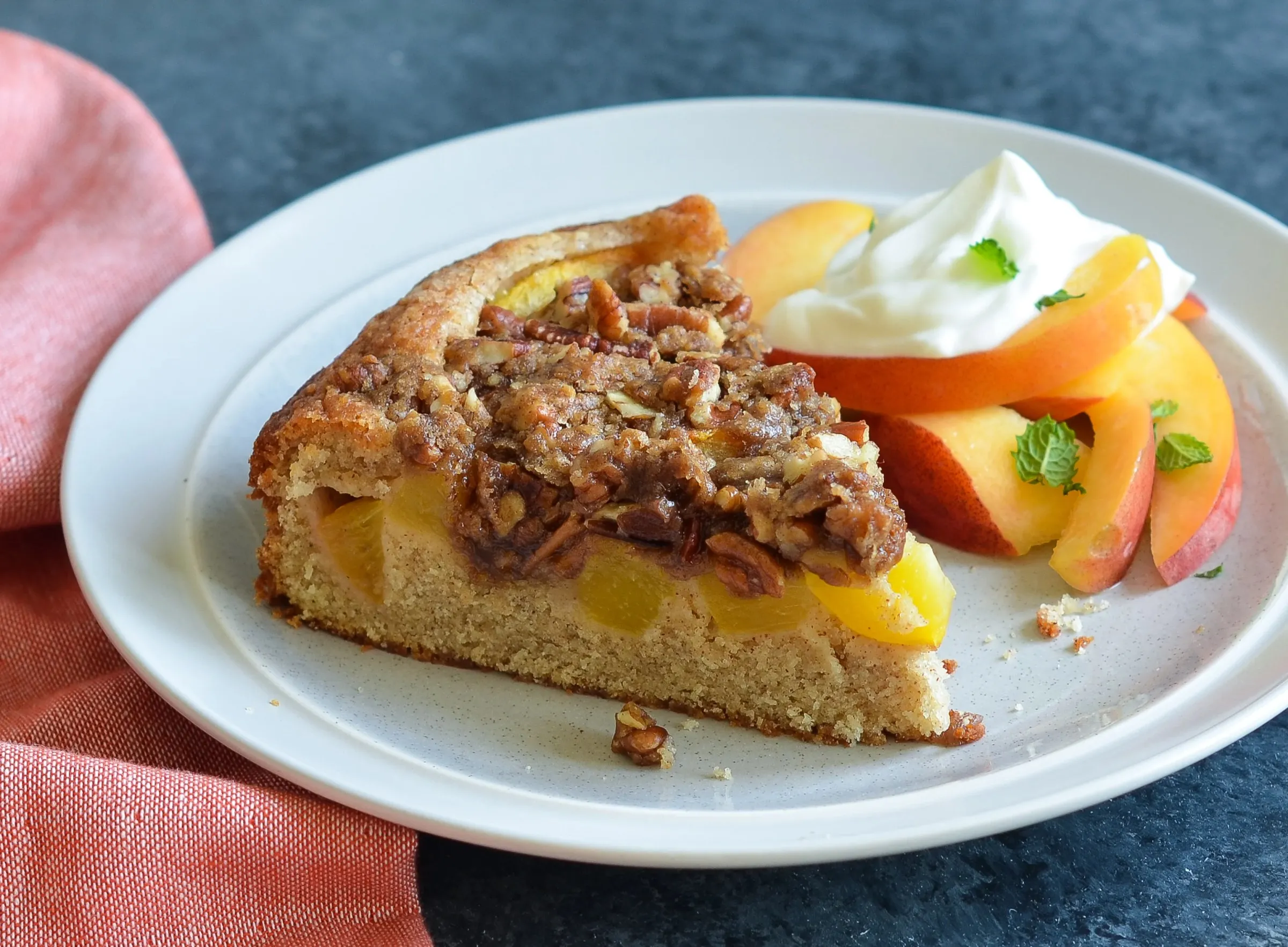 Peach Cake Pecan Streusel