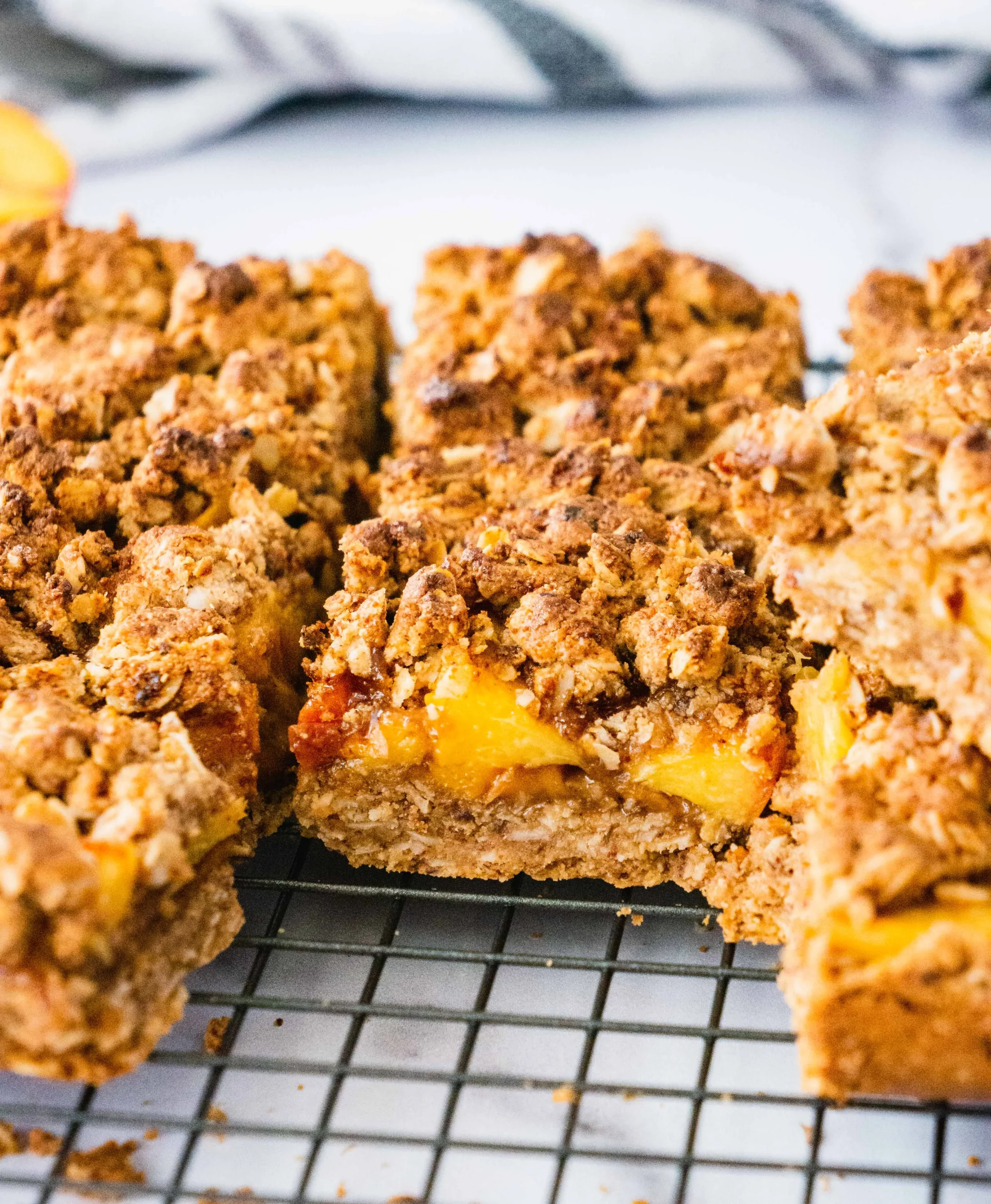 Peach Crisp Crumble Bars