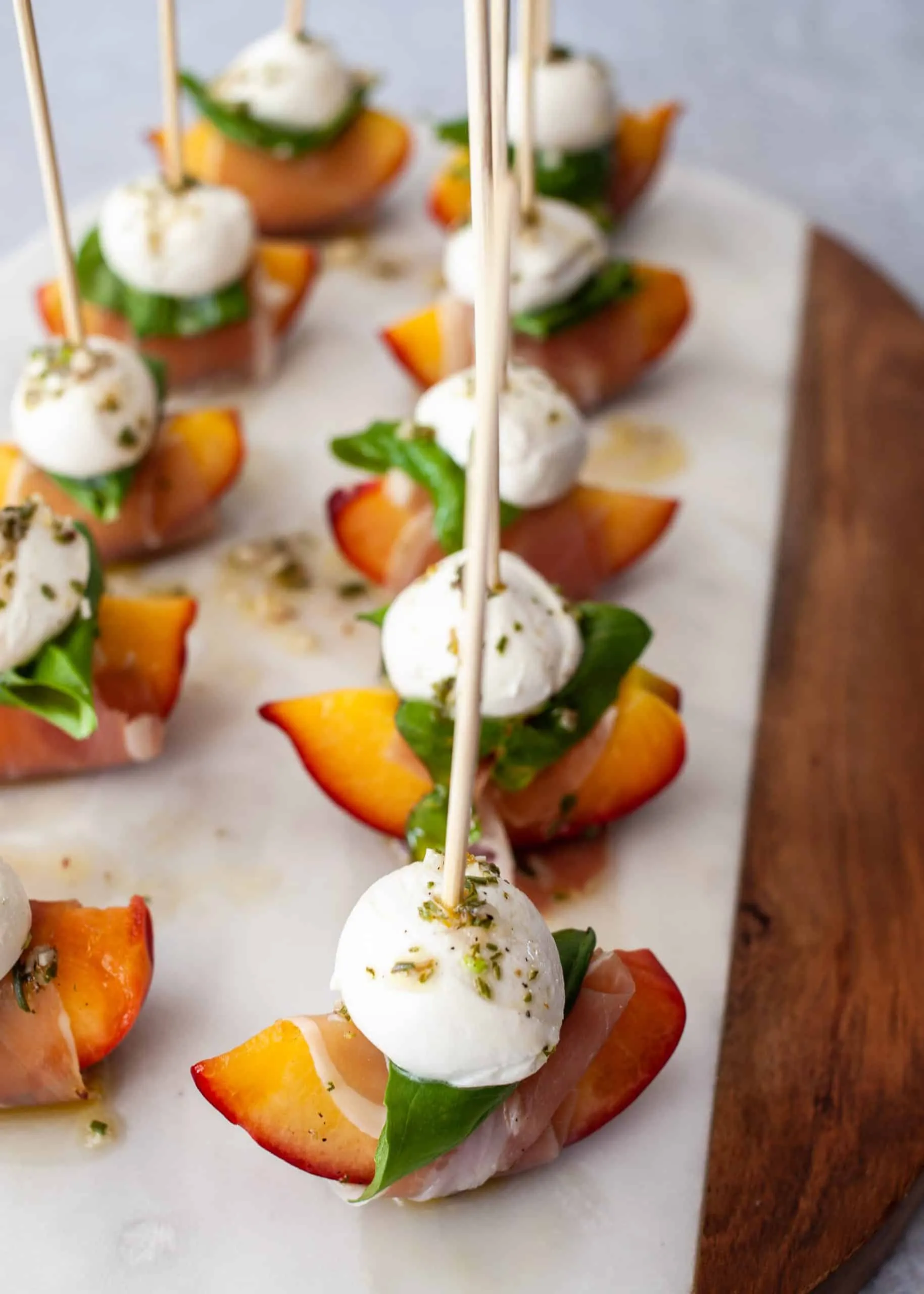 Peach and Prosciutto Canapés