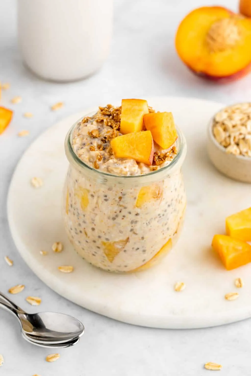 Peaches Cream Overnight Oats Dairy Free