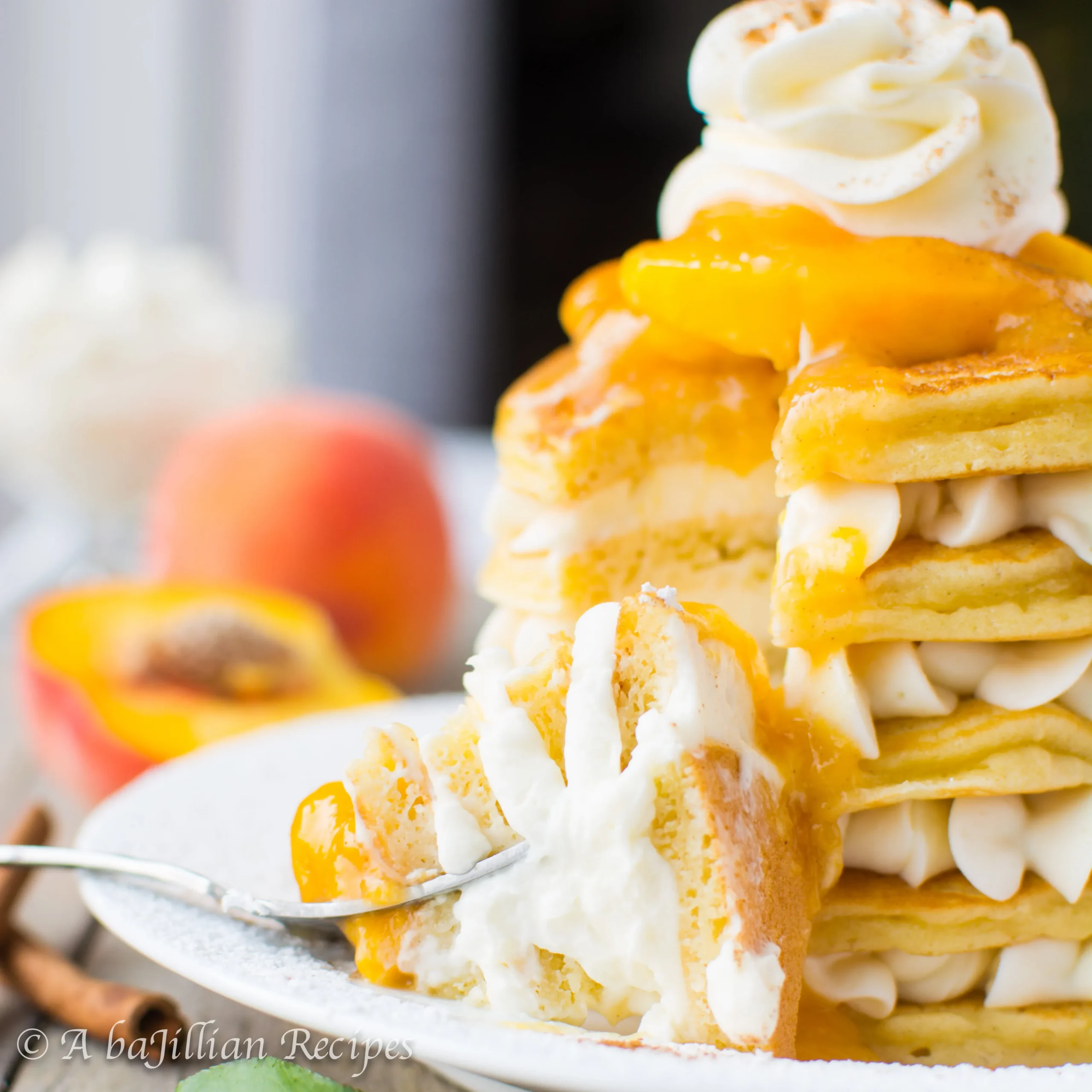 Peaches n Cream Oven Puffed Pancake