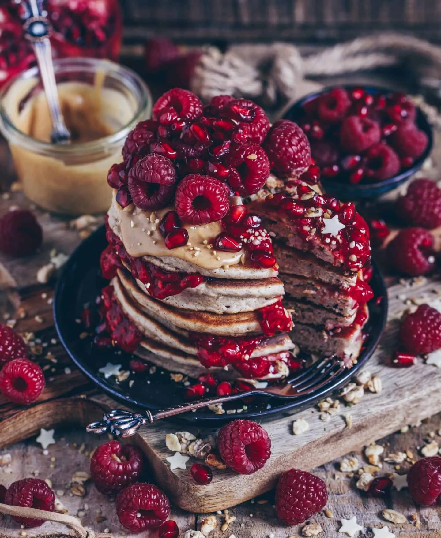 Peanut Butter Jelly Pancakes American Style
